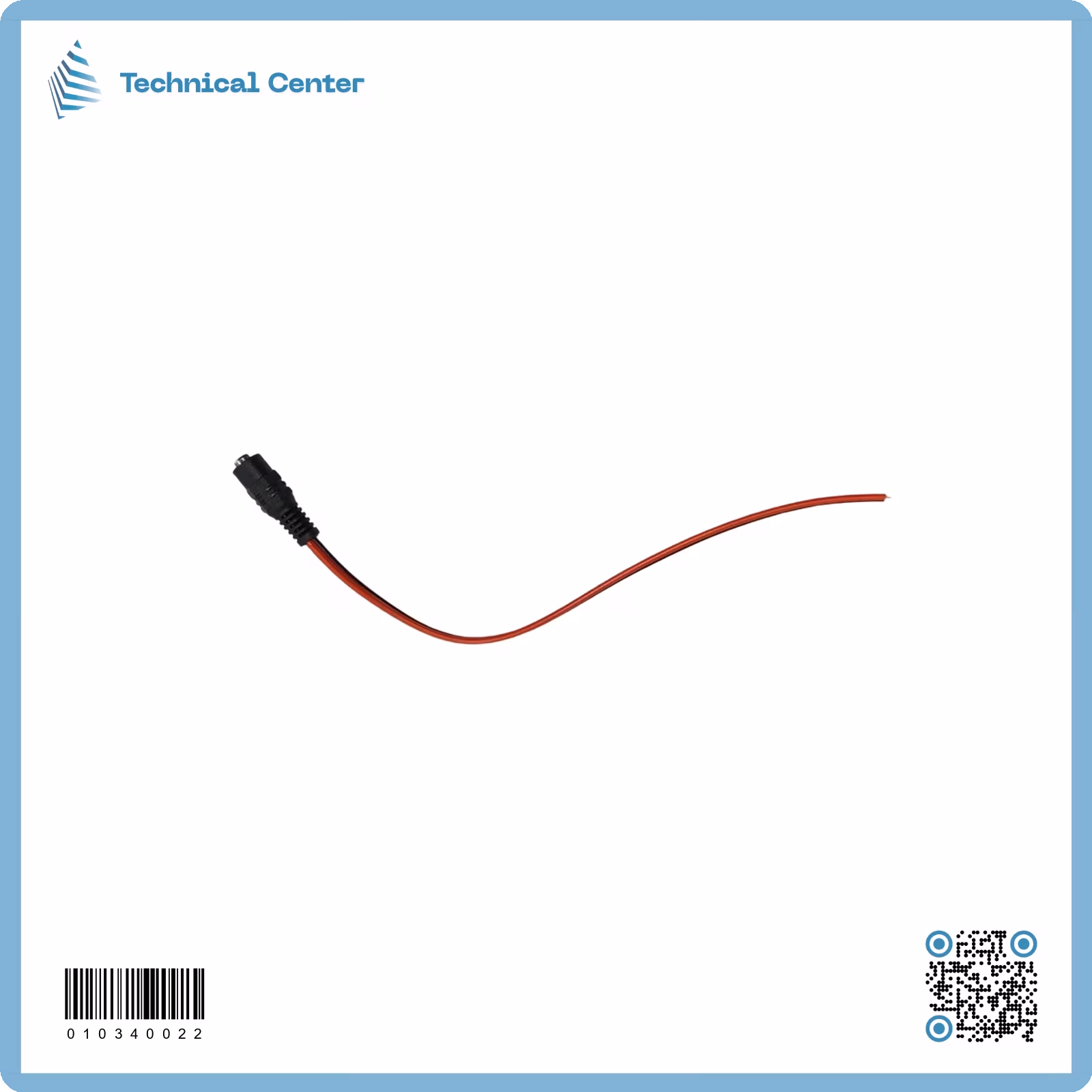 فيشة محولة انثى مع واير مطبوق (5.5X2.5)mm(12V)