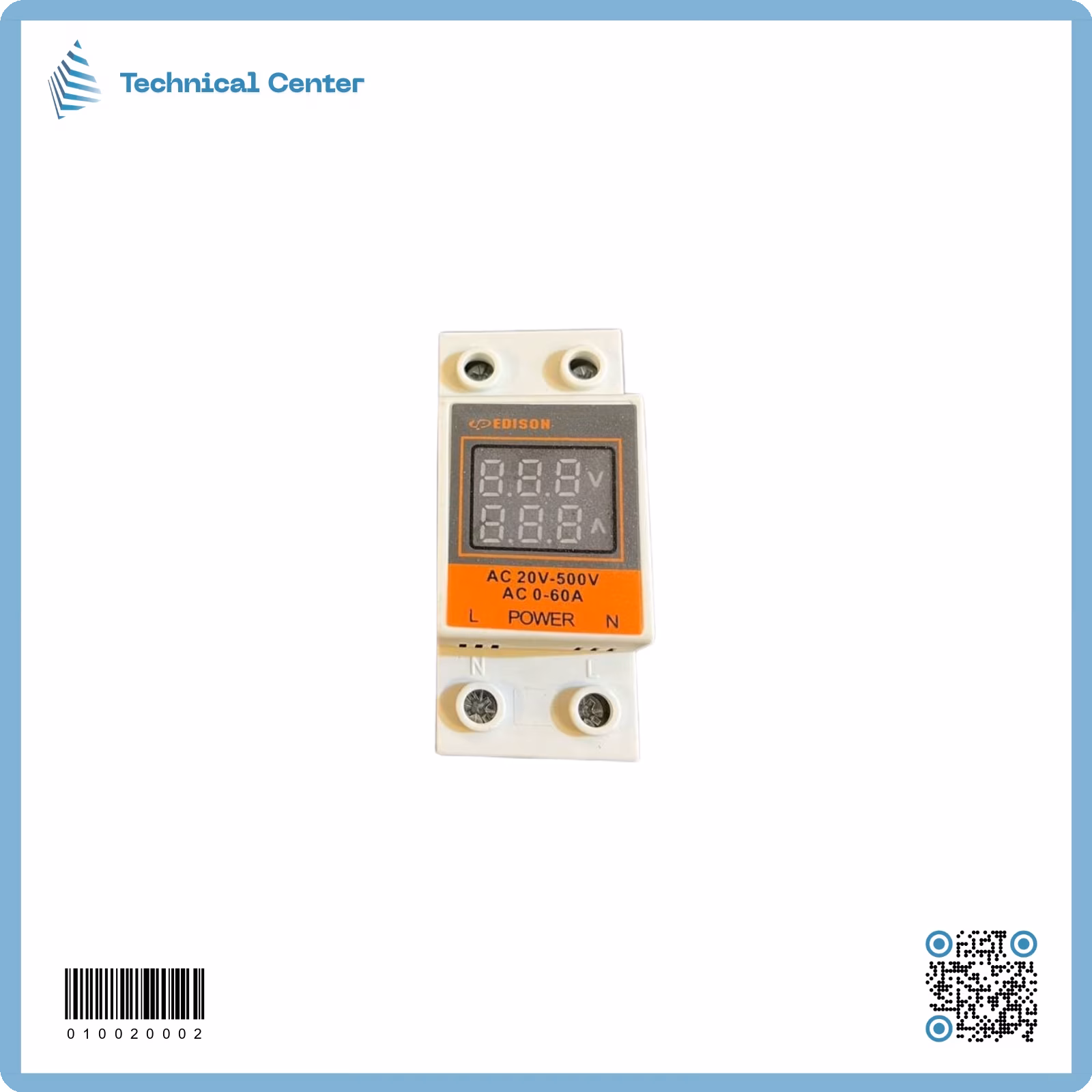 مقياس (V-A) رقمي ACرقمي سكة (500V-60A)
