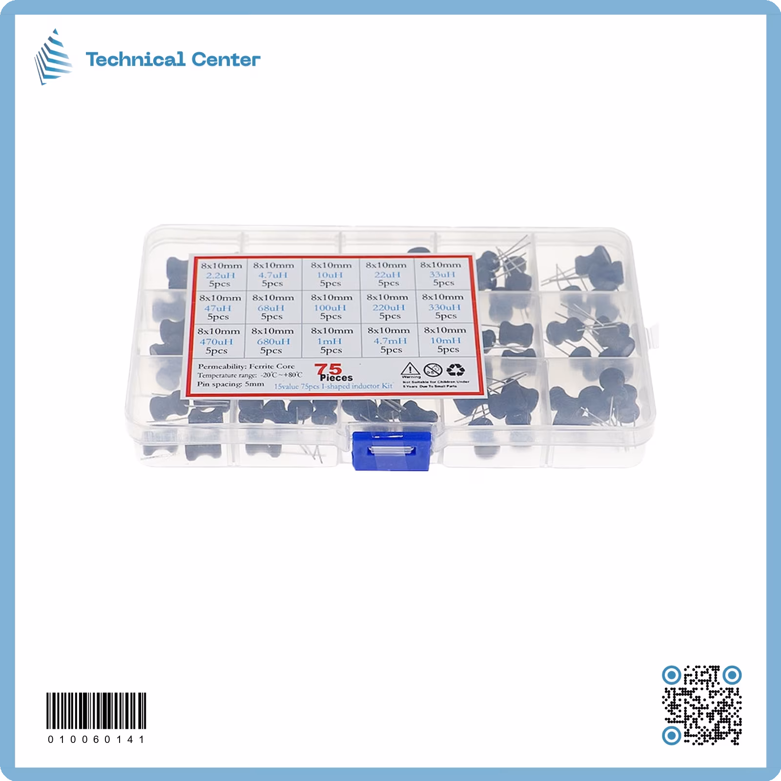(75pcs)(15 value toroid core inductor kit)كت محاثة