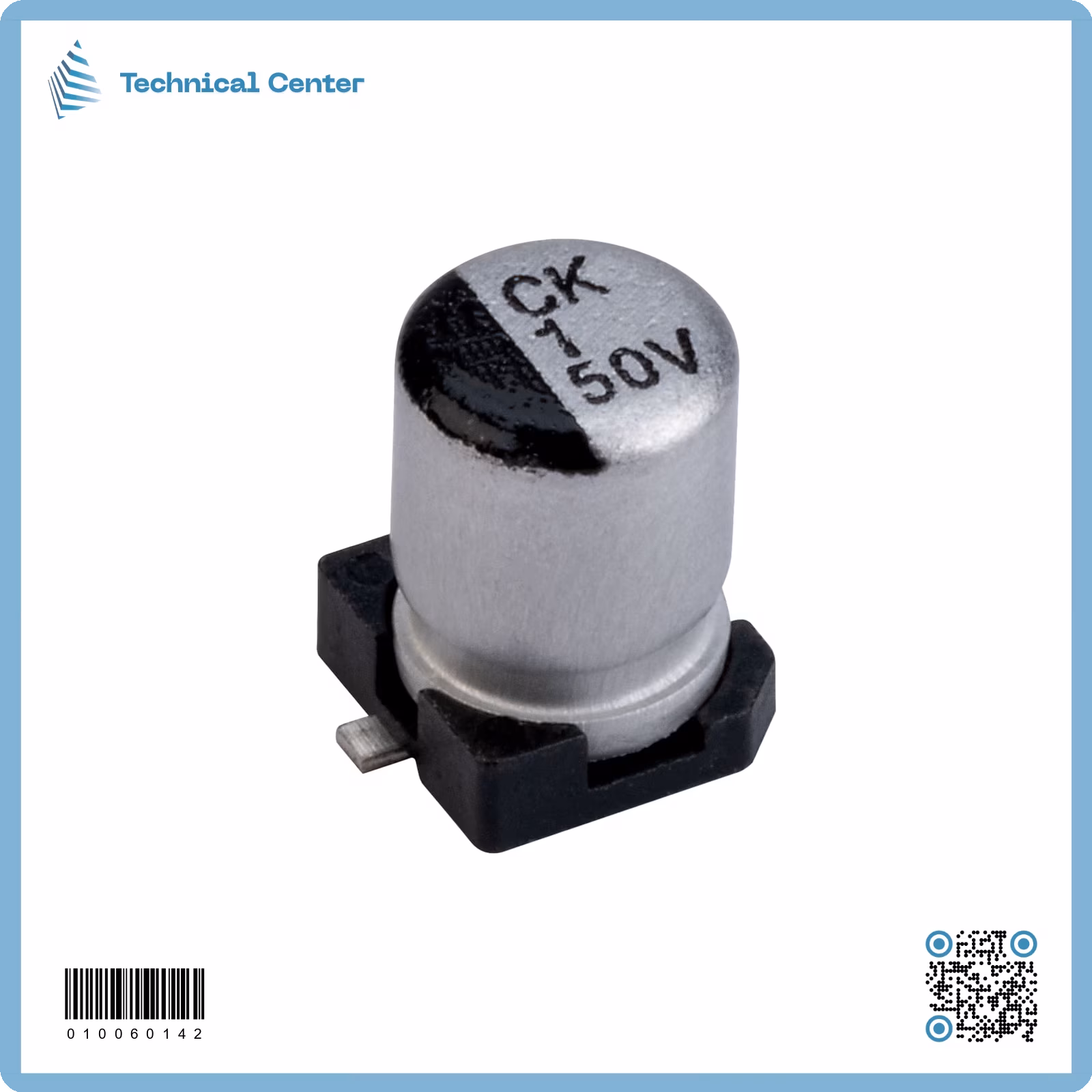 متسعةelectrolytic capacitor-SMD (1µf-50V)