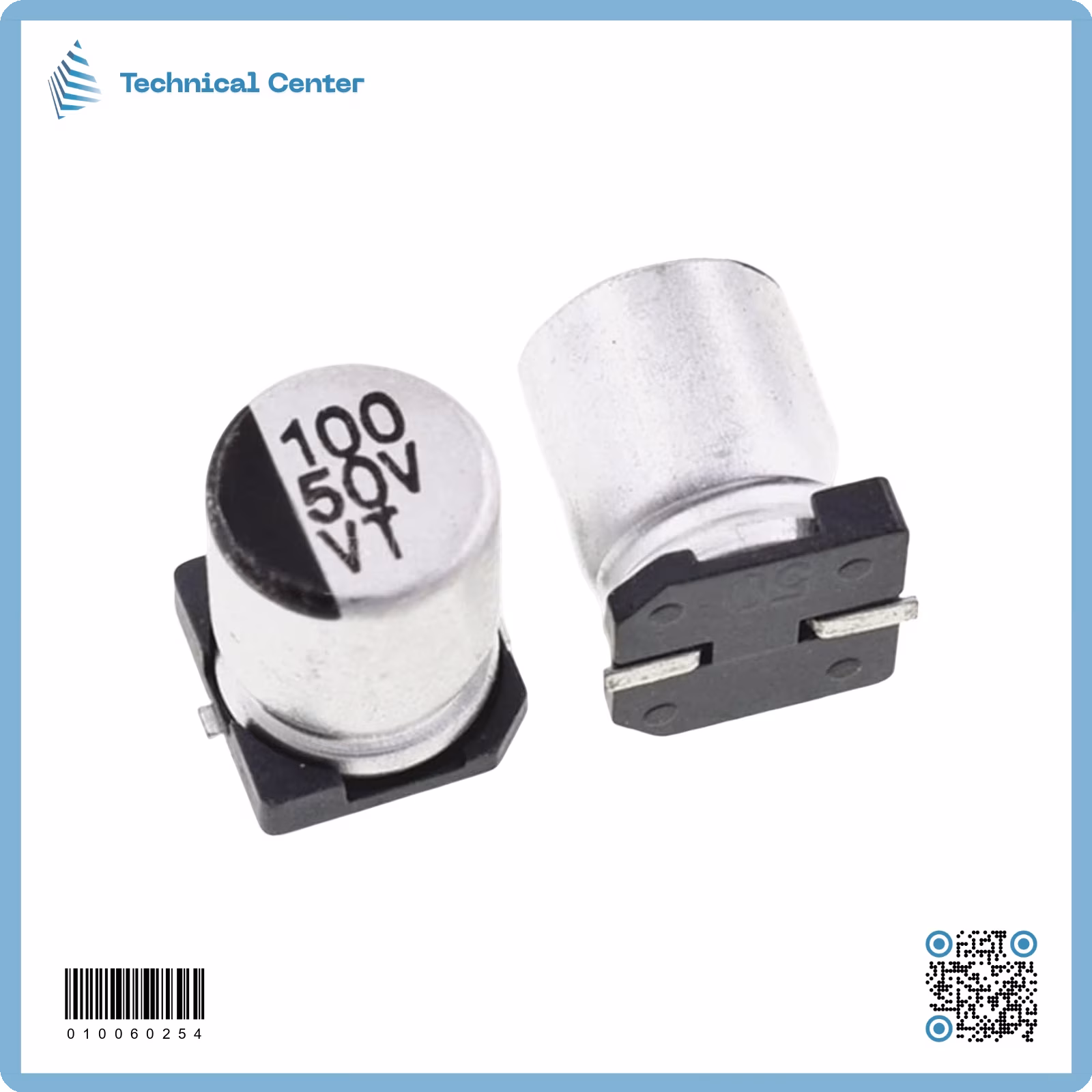 متسعةelectrolytic capacitor-SMD (100µf-50V)