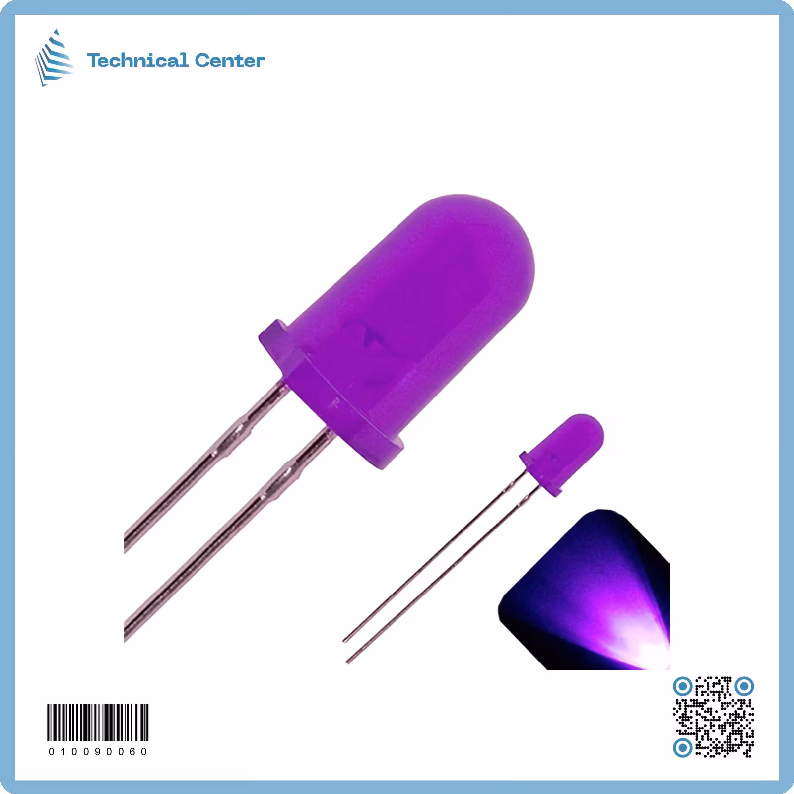 لد ضوئي بنفسجي (5mm)