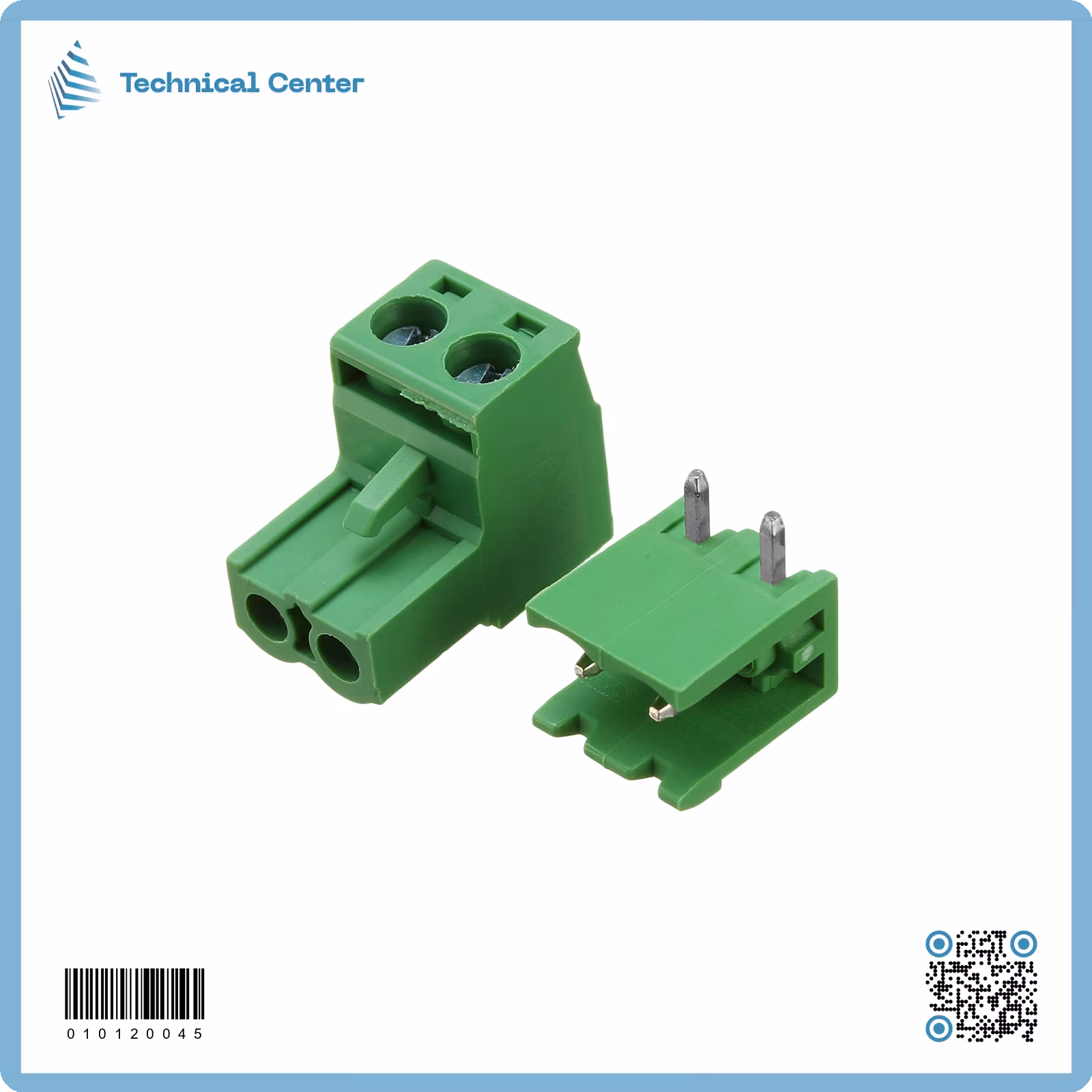 كونكتر(PCB ذكر+ انثى برغي)(5.08mm)(2pin)