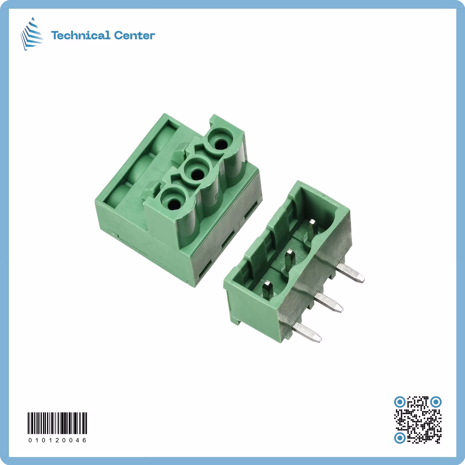 كونكتر(PCB ذكر+ انثى  برغي)(5.08mm)(3pin)