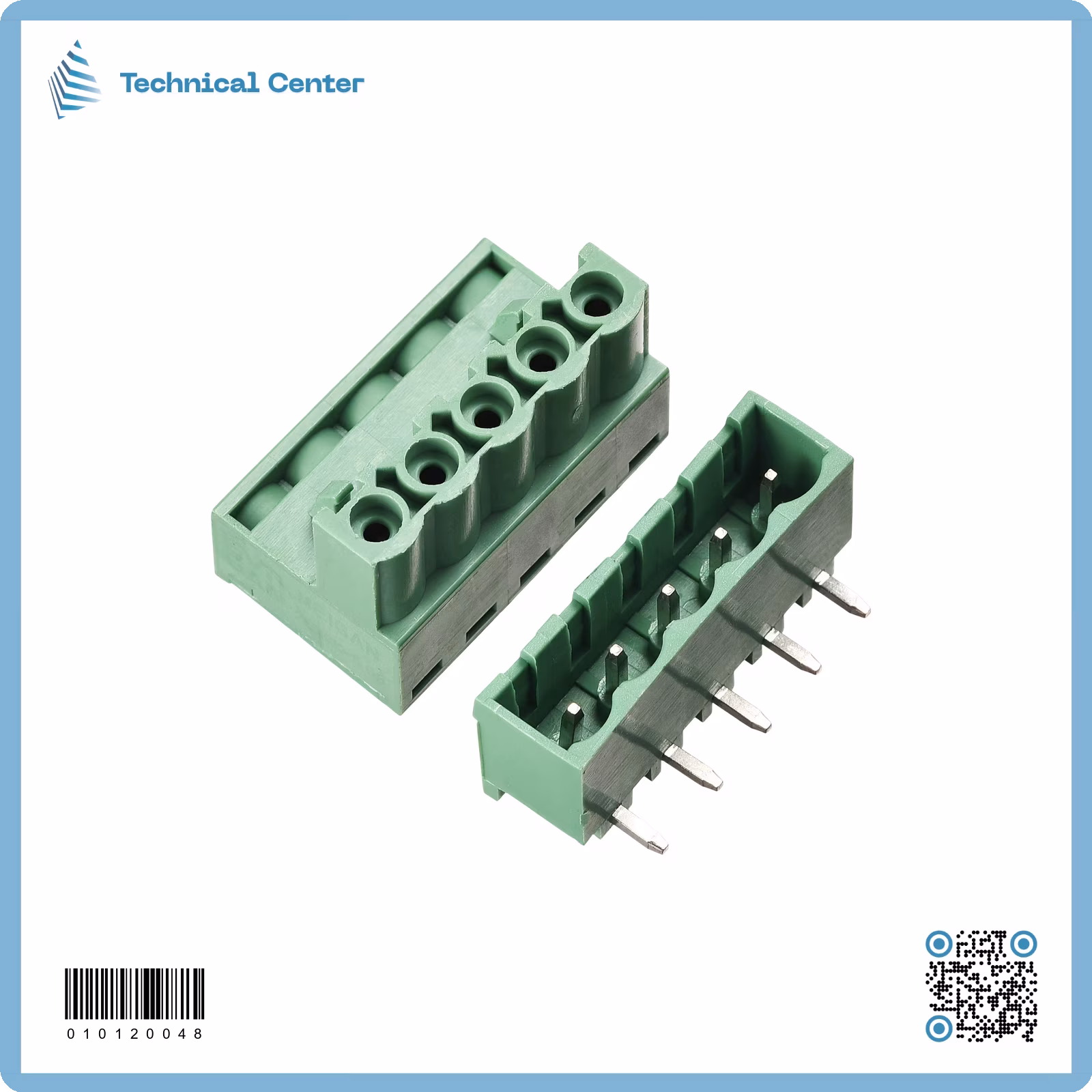 كونكتر(PCB ذكر+ انثى  برغي)(5.08mm)(5pin)