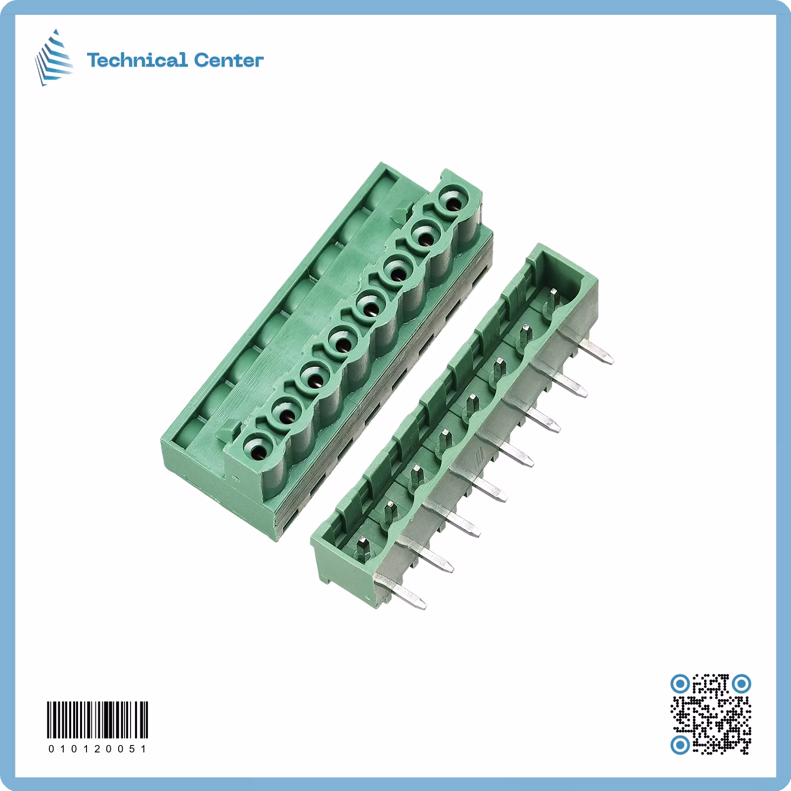 كونكتر(PCB ذكر+ انثى  برغي)(5.08mm)(8pin)