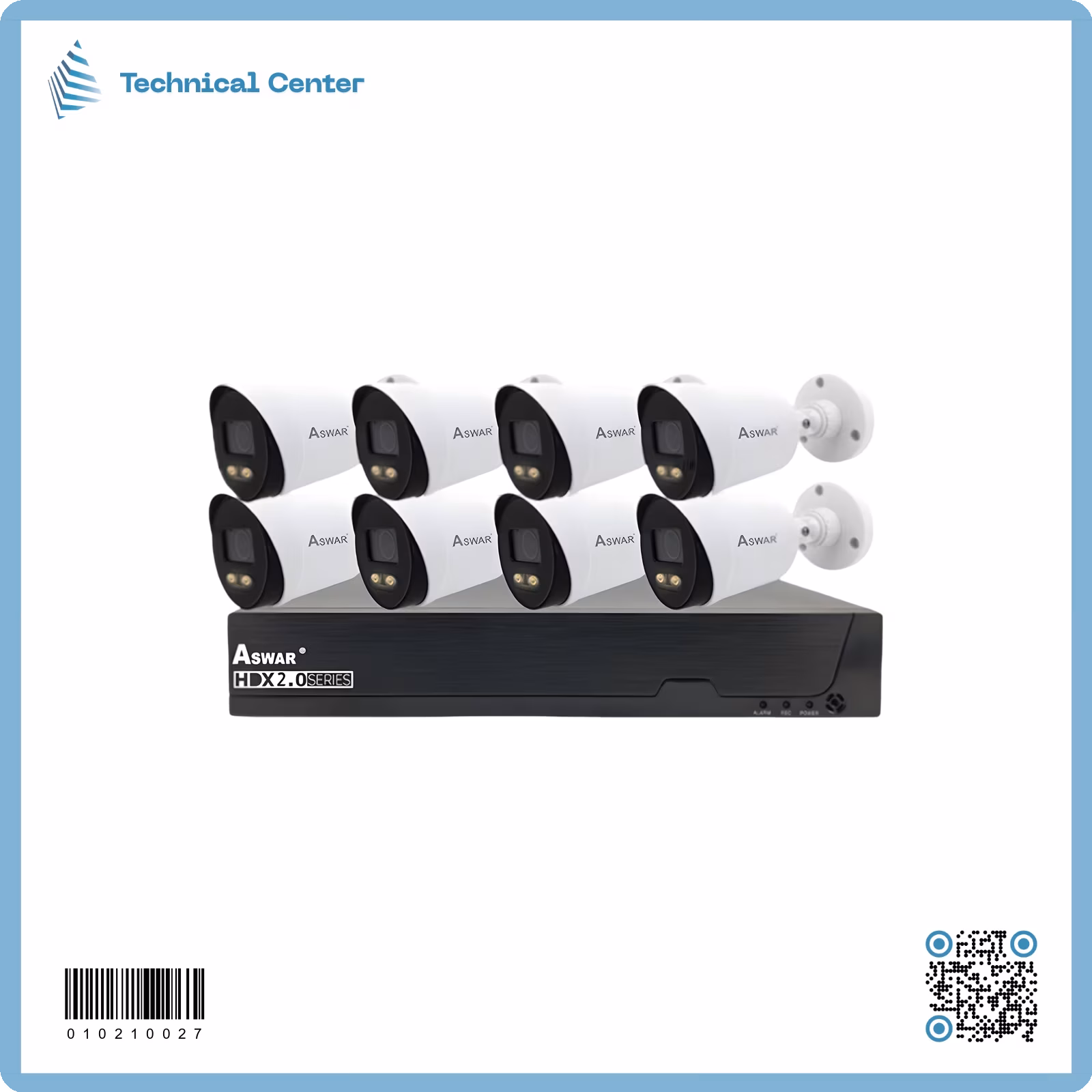 (ليلي نهاري ملون)(AS-HDX2+KIT8A)(2MP)سستم8 كاميرات