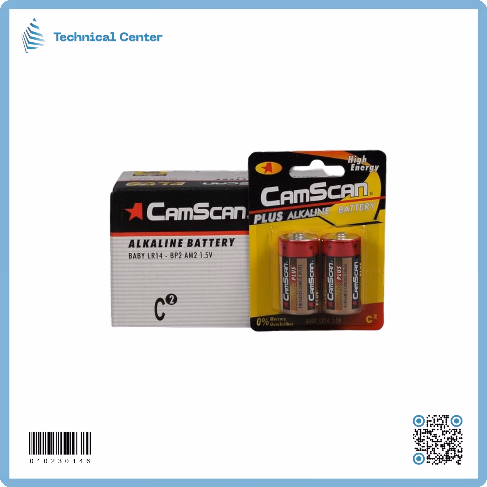 بطارية حجم وسط احمر (Camscan)(C)(Alkaline)(1.5V) (قطعة)