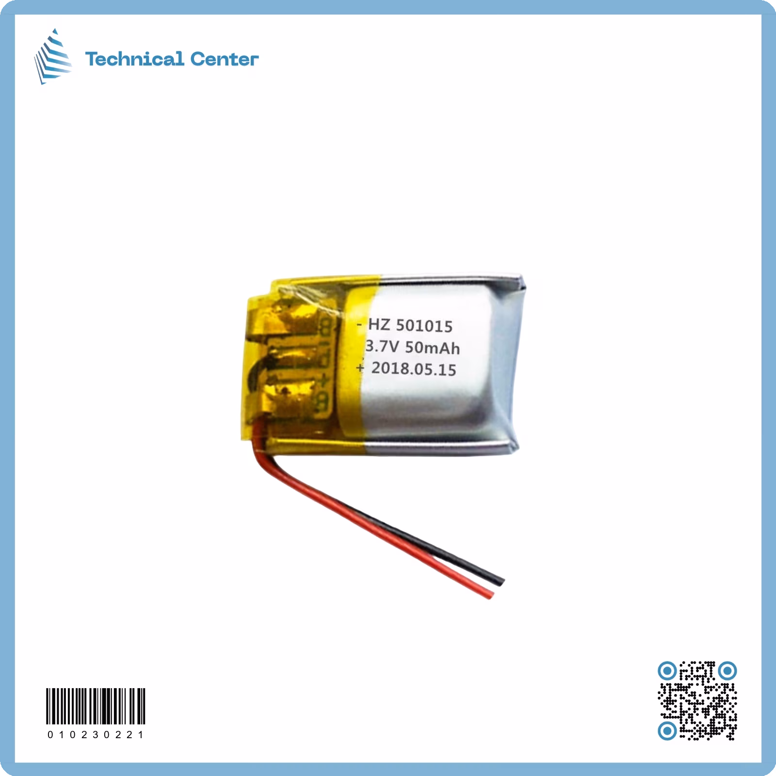 بطارية (10X15)mm(3.7V)(50mA)