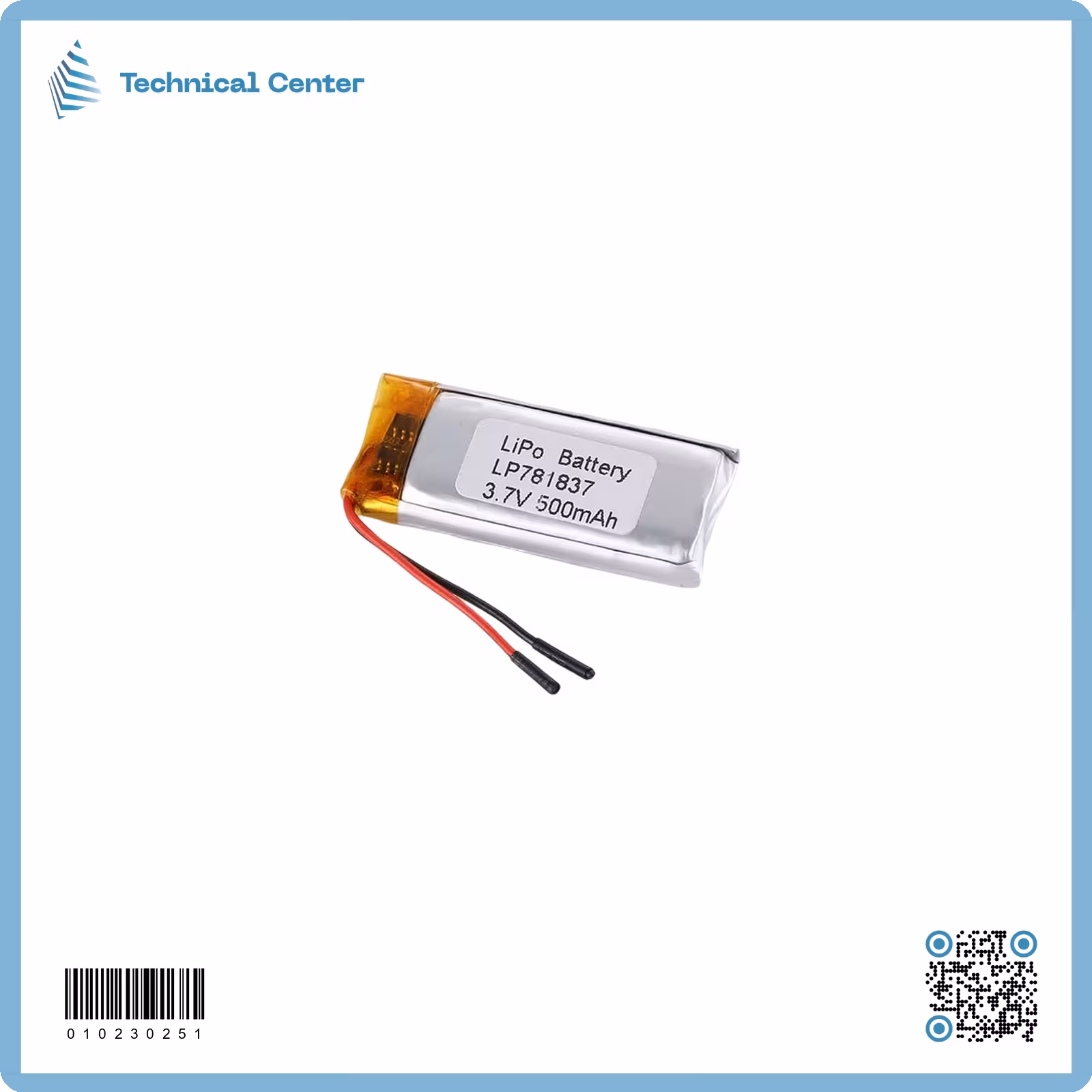 بطارية (12X30)mm(3.7V)(500mA)