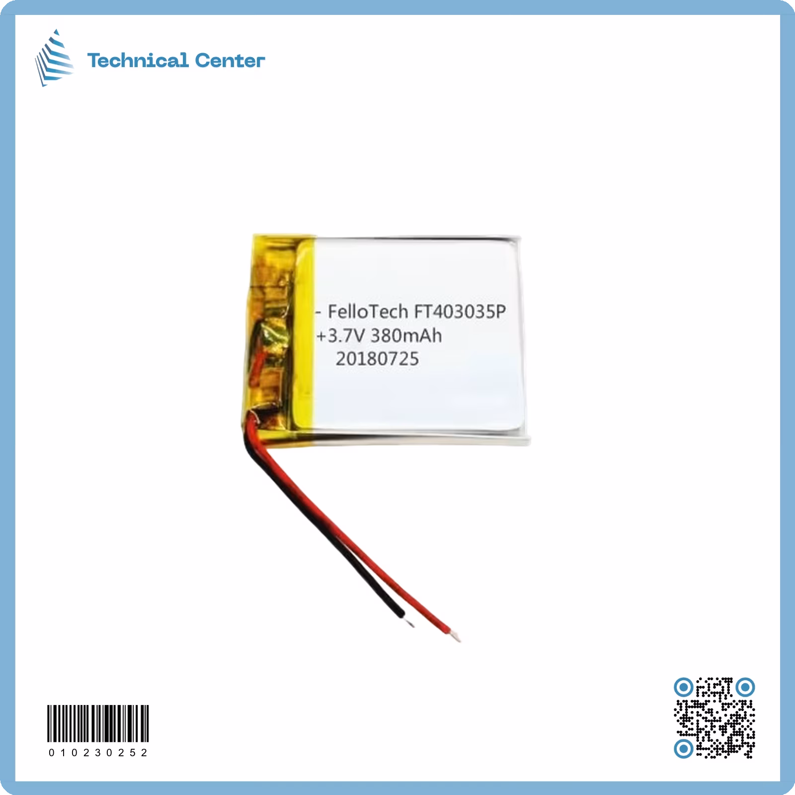بطارية (25X30)mm(3.7V)(380mA)