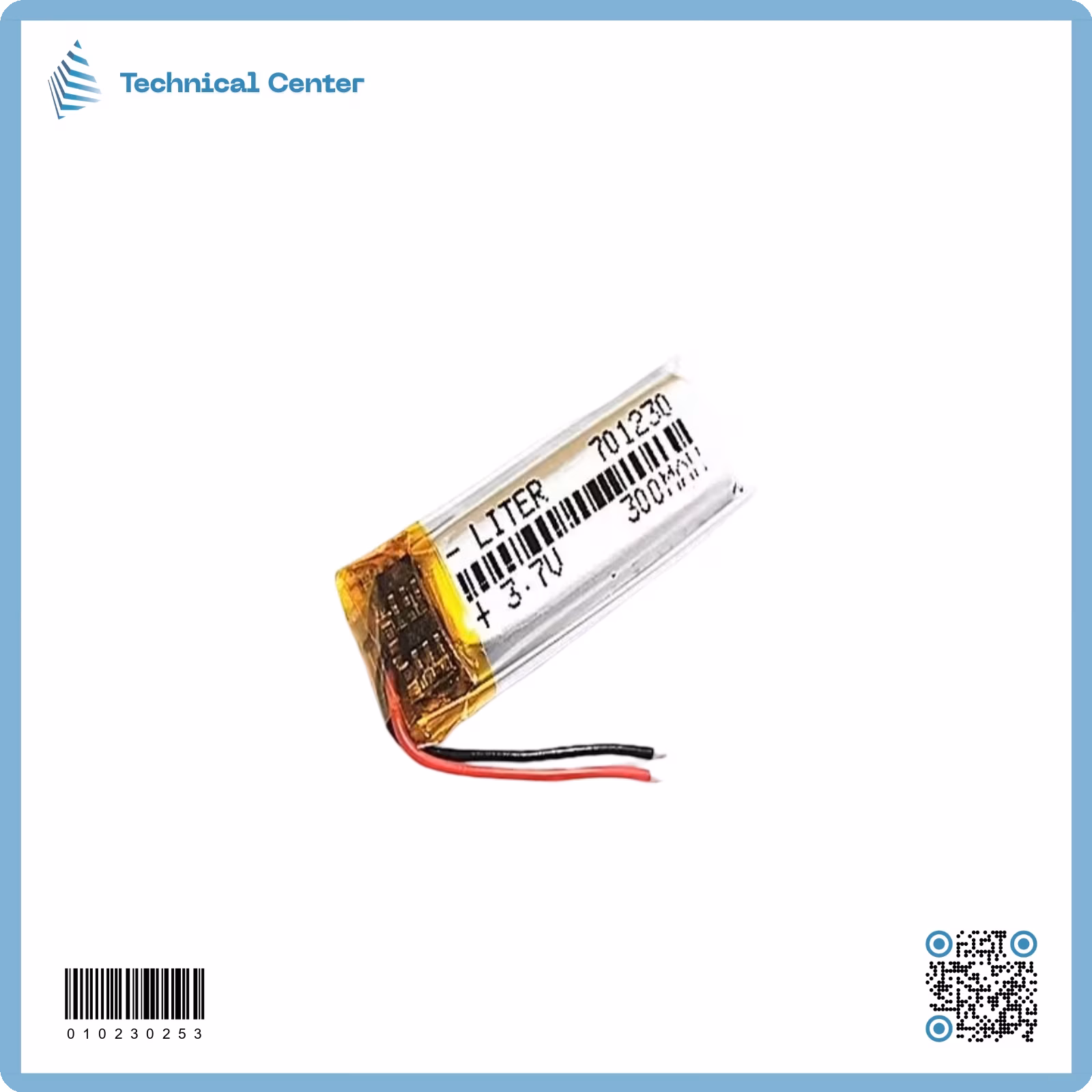 بطارية (10X30)mm(3.7V)(300mA)