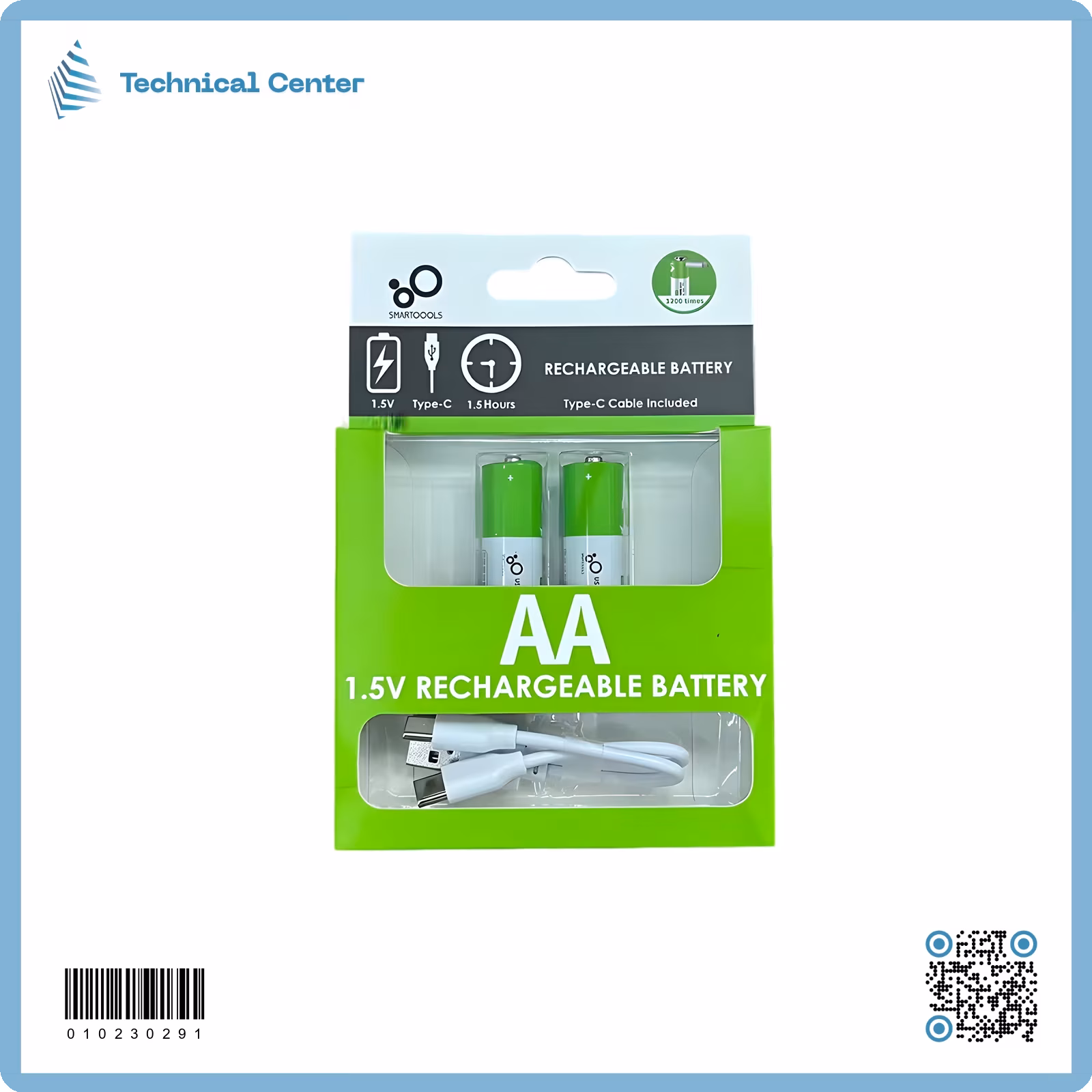 بطارية شحن قلم  (smartoools)(1.5V)(2 قطعة+كيبل)