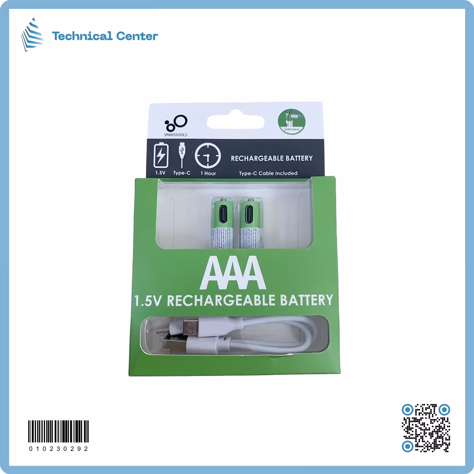 بطارية شحن رموت  (smartoools)(1.5V)(2 قطعة+كيبل)