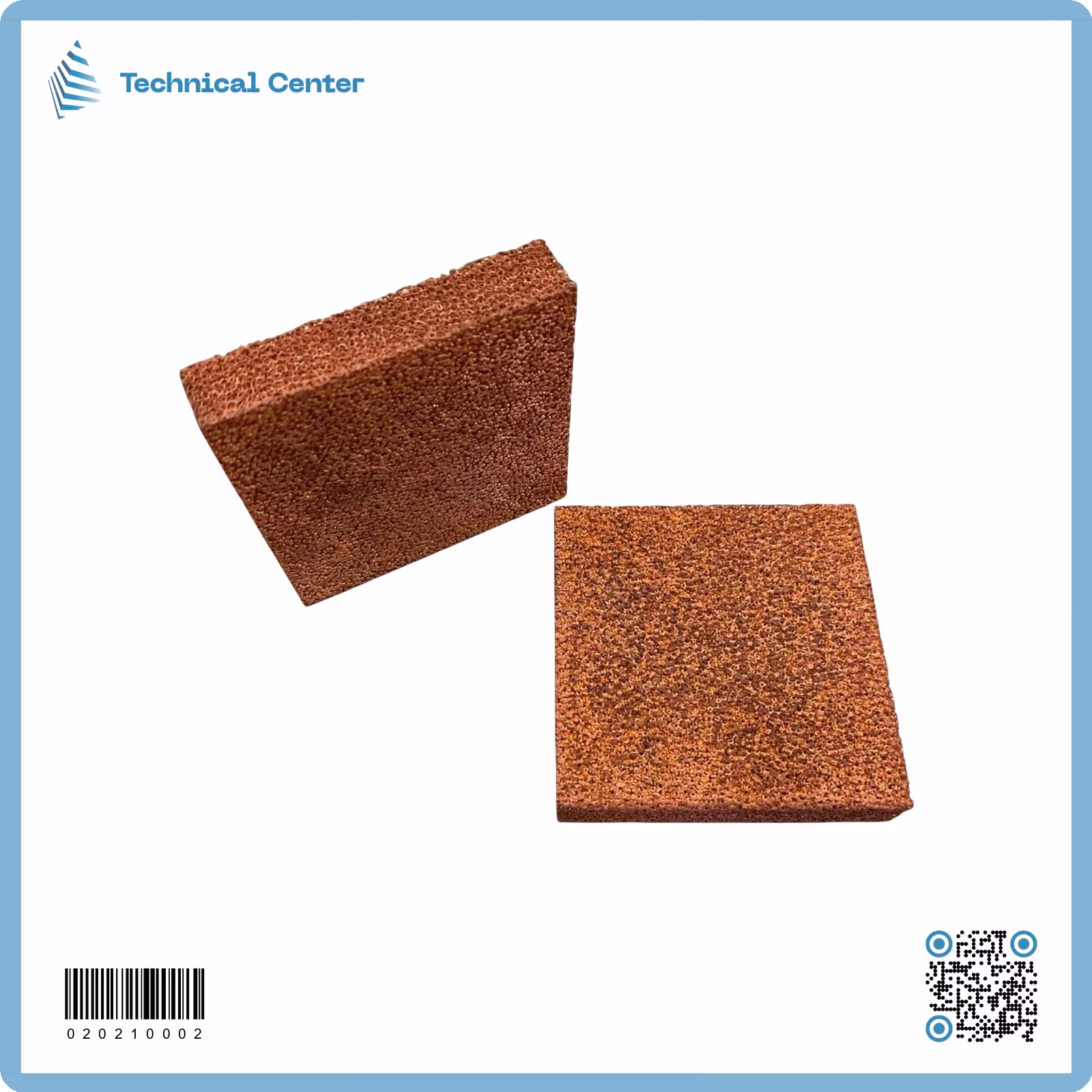 فوم نحاسي(porosity:90%) (100X100X20)mm