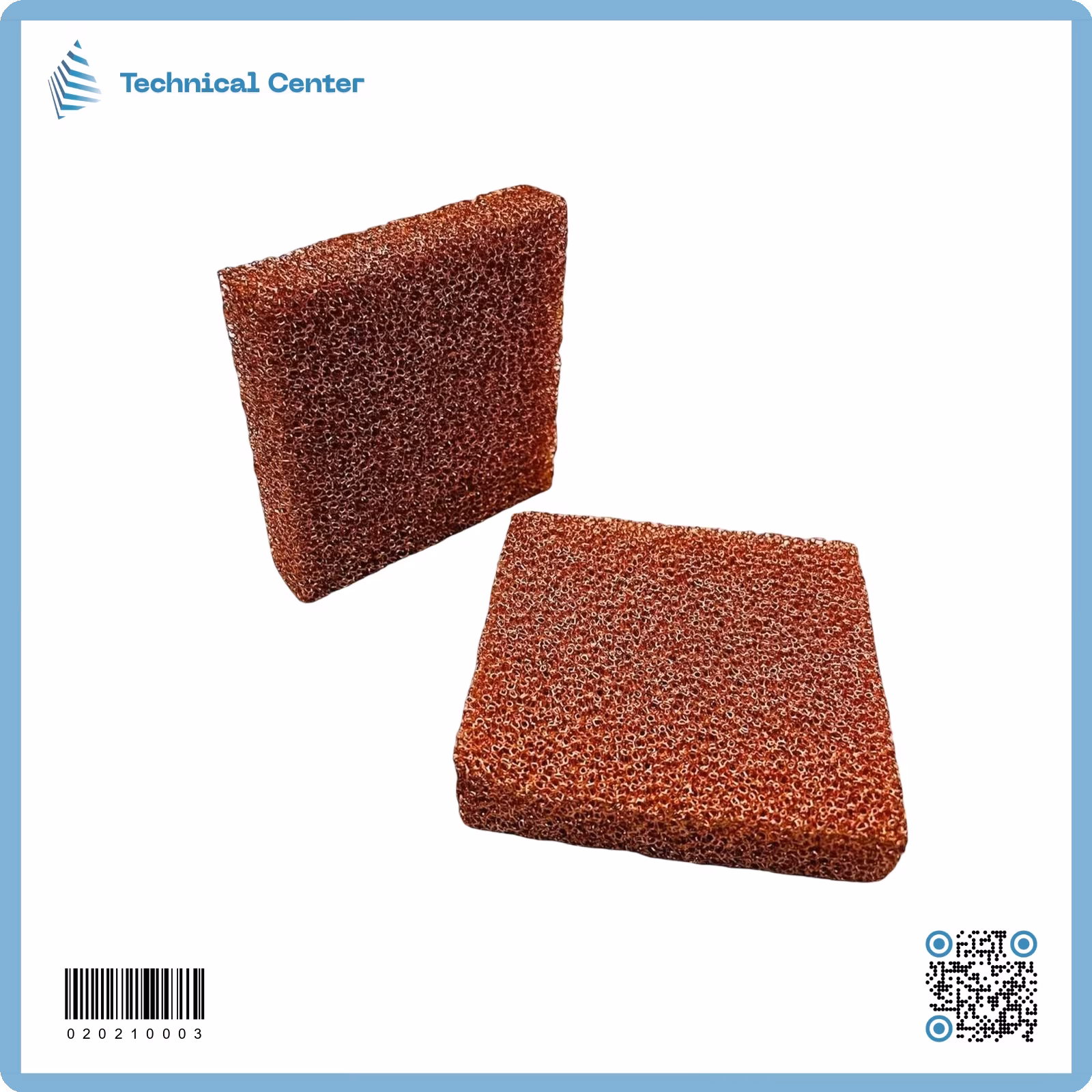 فوم نحاسي(porosity:95%) (200X200X20)mm