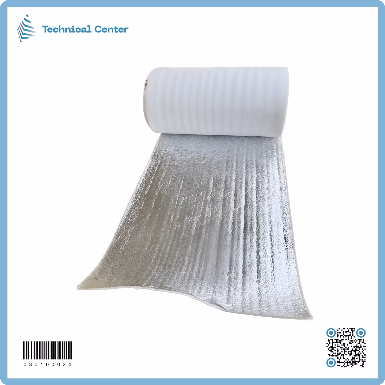 عازل حراري فوم+غلاف معدني (سمك=10ملم)(20mX1m) رولة