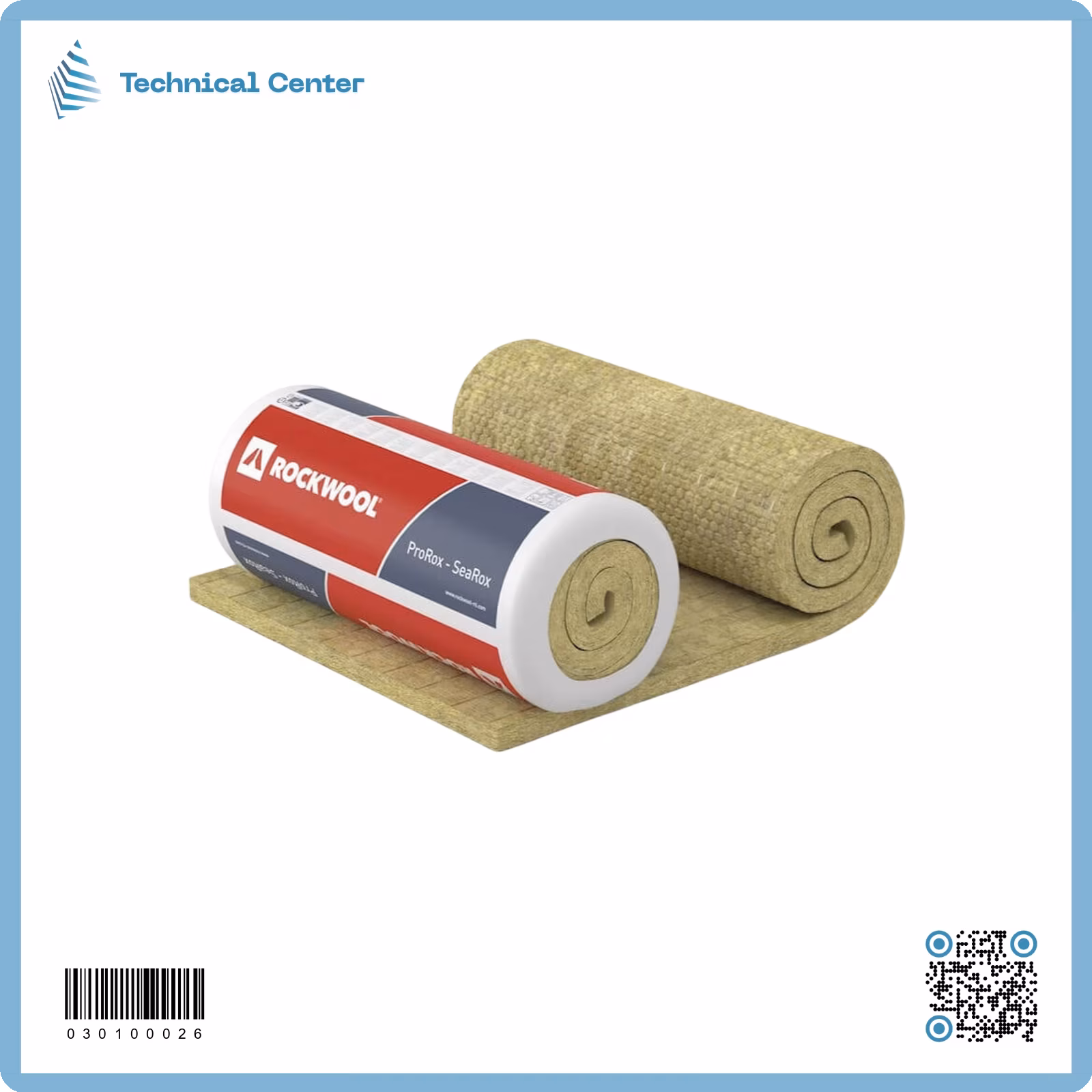 صوف صخري (سمك 50ملم)(كثافة=90)(650C)(5mX1m)-رولة