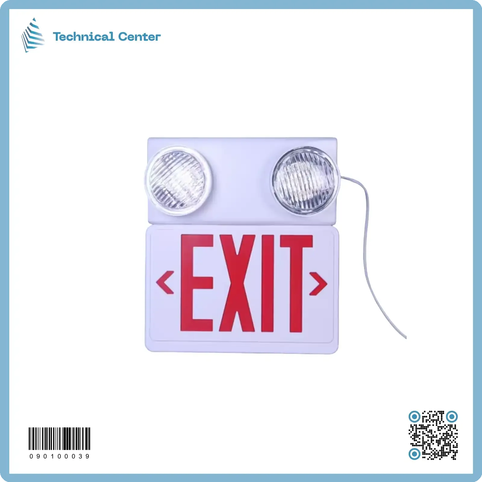 علامة خروج طوارئ مع لايت تحذير اخضر واحمر بطارية