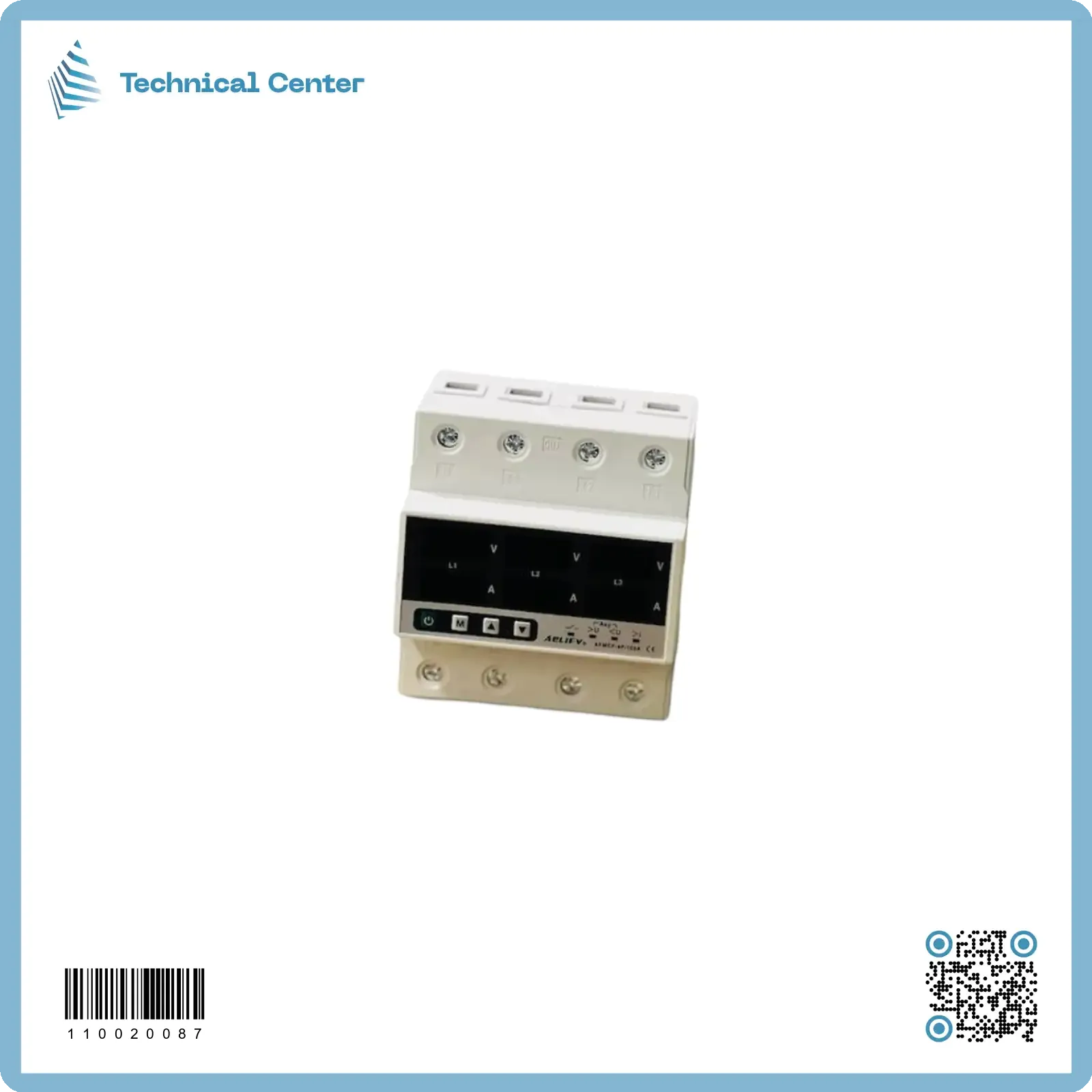 جوزة ذكية الكترونية(3ɸ-100A )(حماية V-A)(AeLIFV)