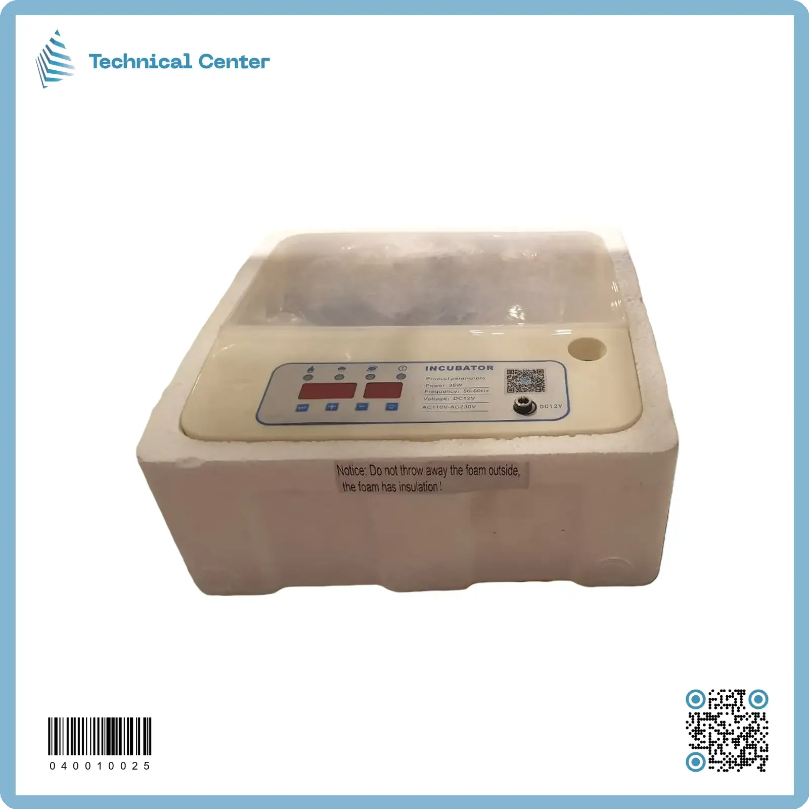 مفقسة (220V) (12)بيضة (صيني)
(مسيطر حرارة وتقليب)