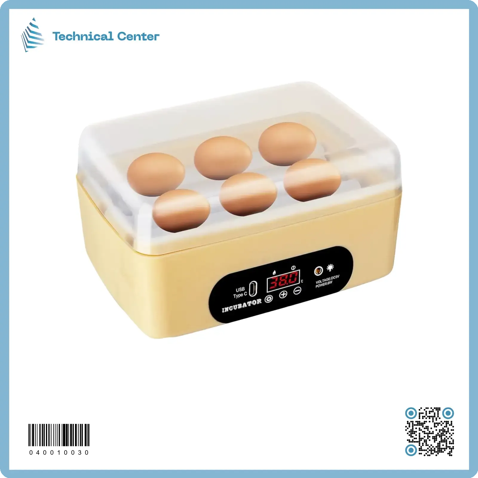 مفقسة (220V-12V) (6)بيضة (صيني)
(مسيطر حرارة وتقليب)