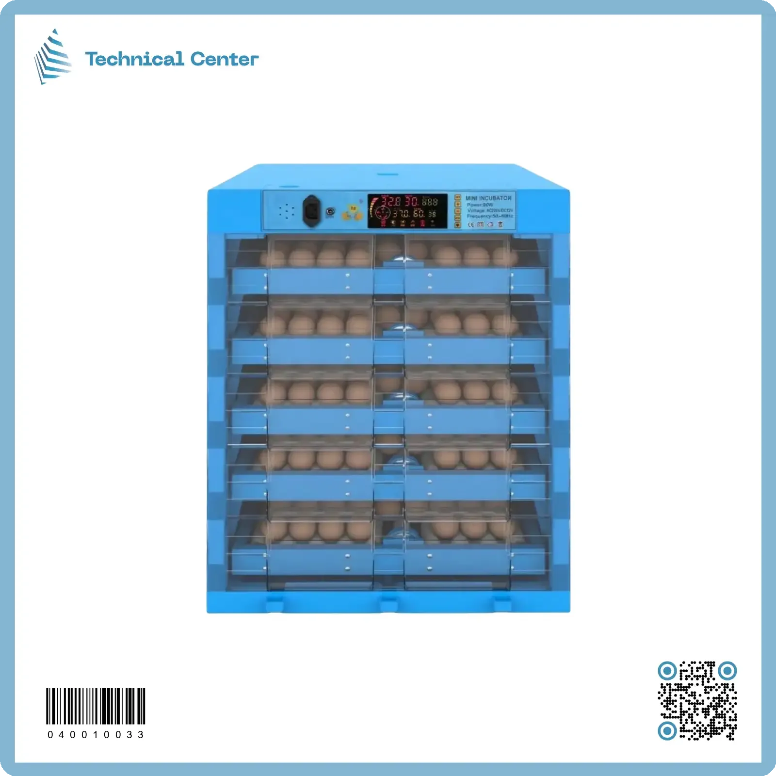مفقسة (220V-12V) (320)بيضة (صيني)
(مسيطر رطوبة وحرارة وتقليب)(wifi)