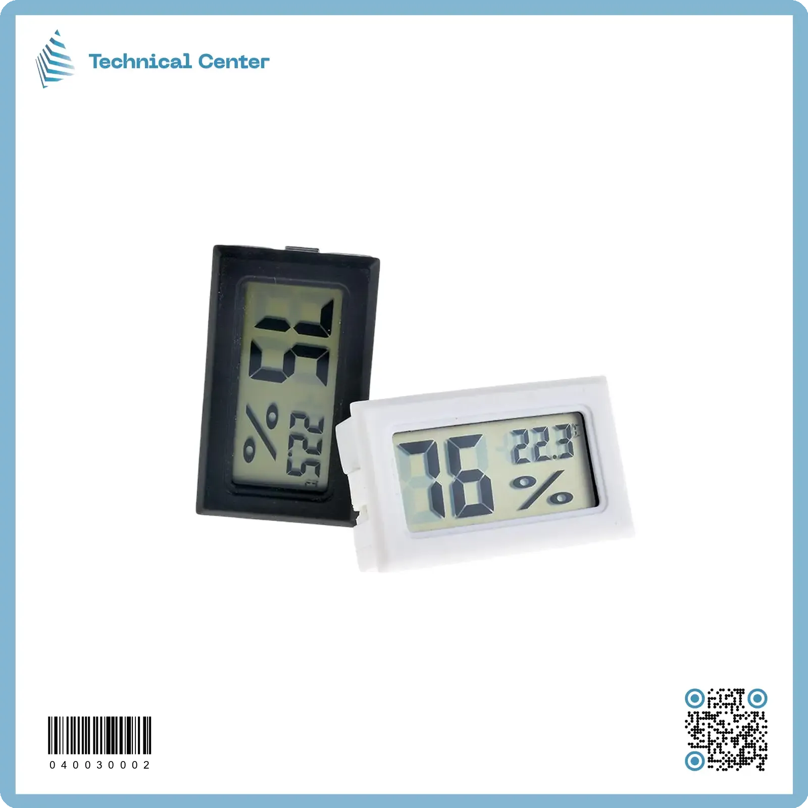 مقياس حرارة ورطوبة مستطيل ابيض