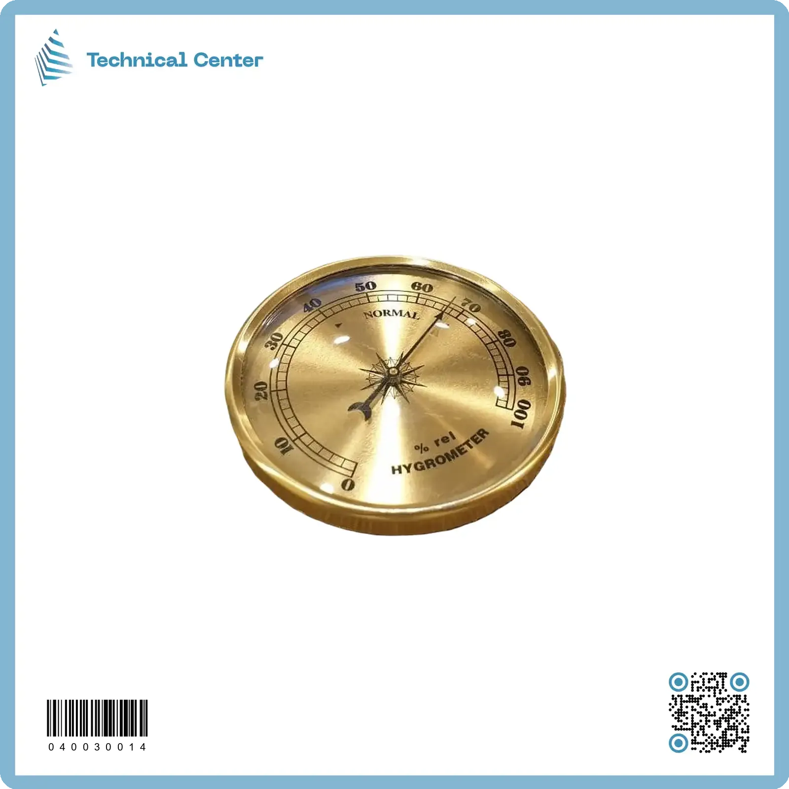 مقياس رطوبة اطار معدني ذهبي (9cm)