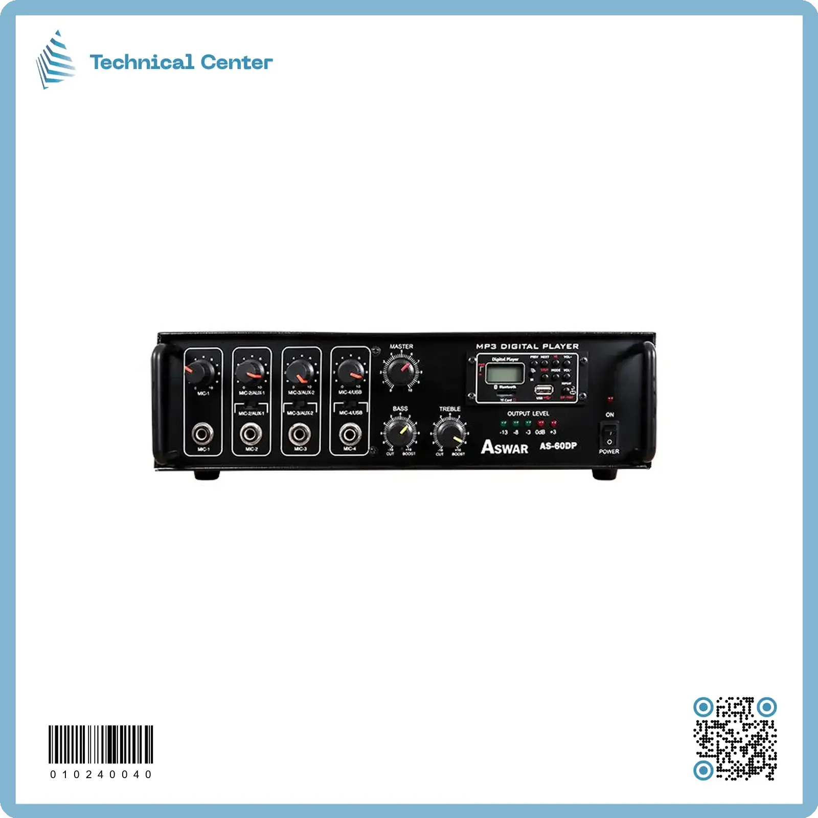 مكبر صوت هندي منطقة واحدة (60W) يدعمUSB-رام-اواكس-بلوتوث-FM