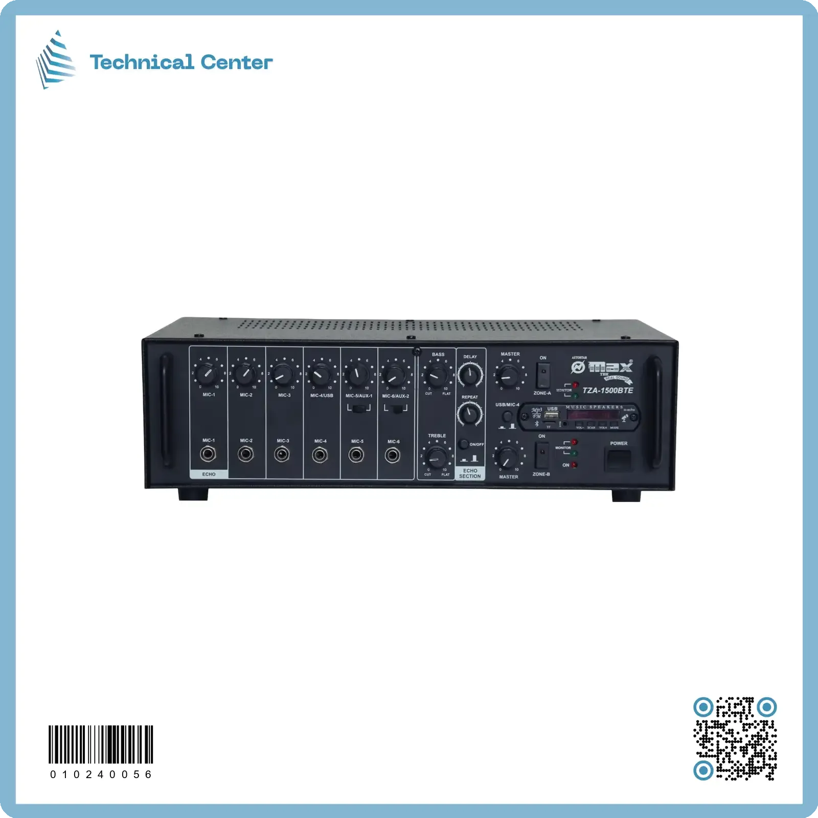 مكبر صوت خطين ماركة MAX الهندية TZA-1500