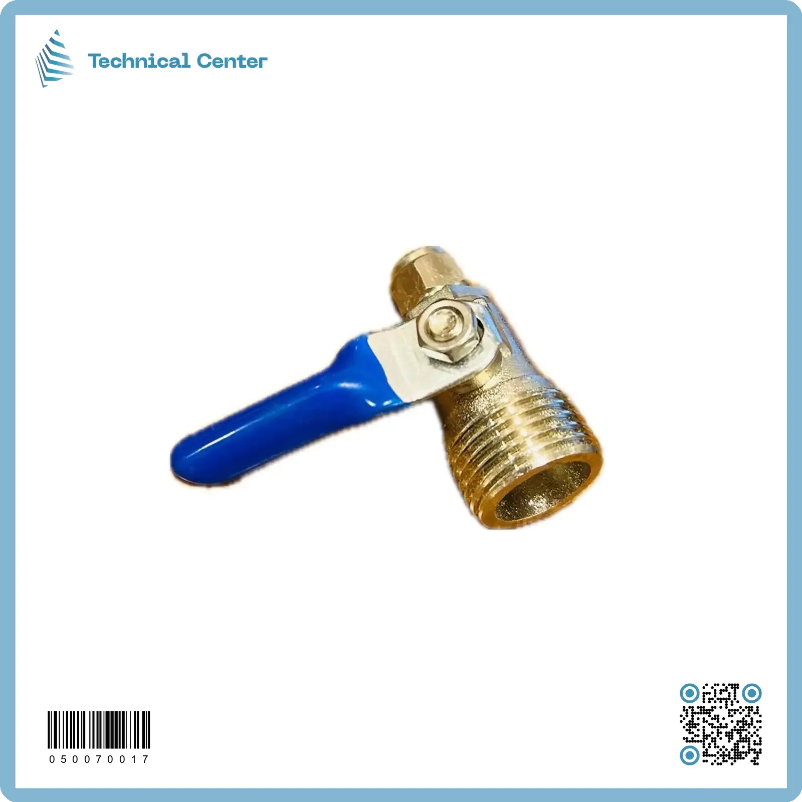 حنفية براص يدة زرقاء ( سن خارجي1/2- صوندة)