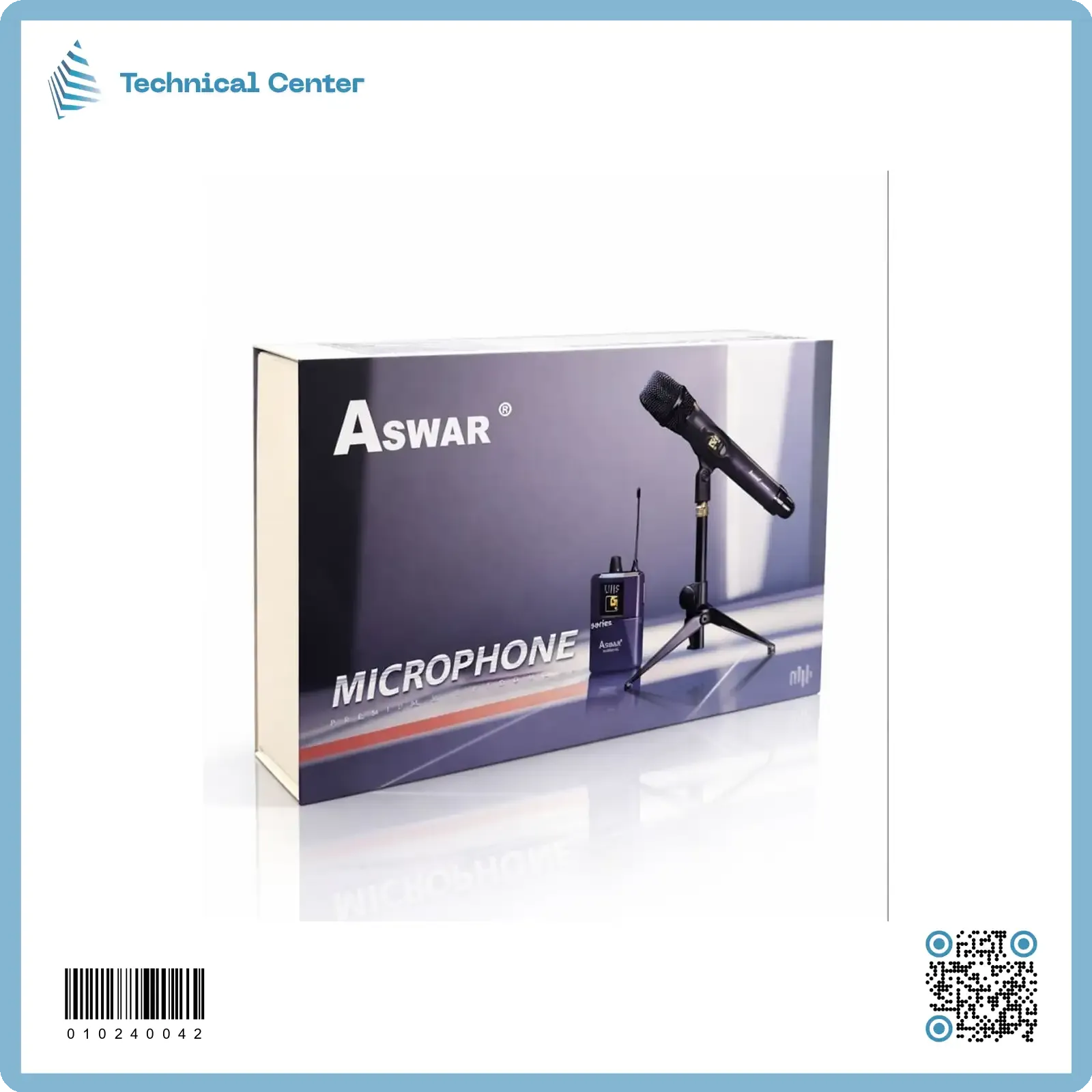 مايكروفون عنقي وايرلس 40 متر ازرق