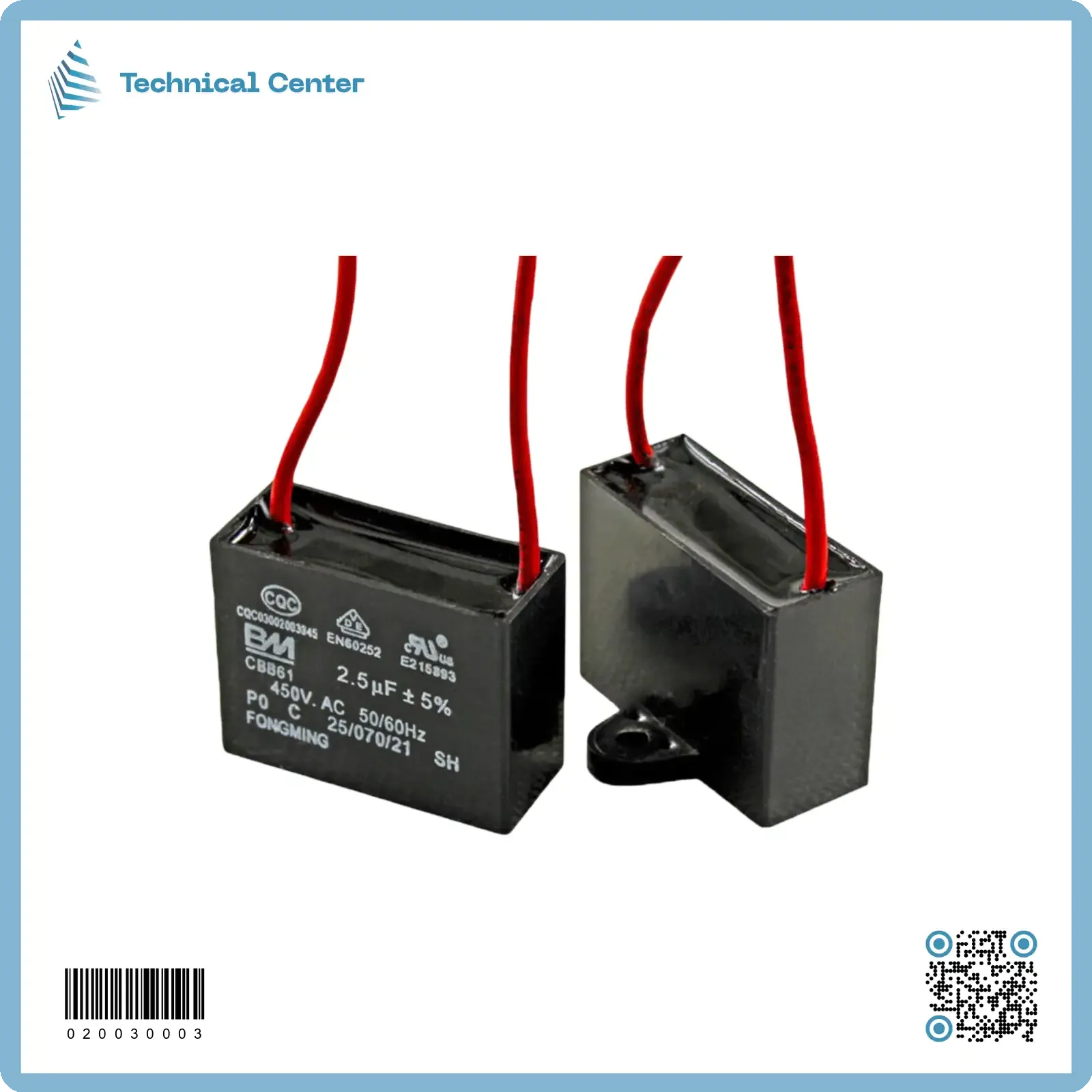 (2.5 µf-450V)متسعة مربعة واير