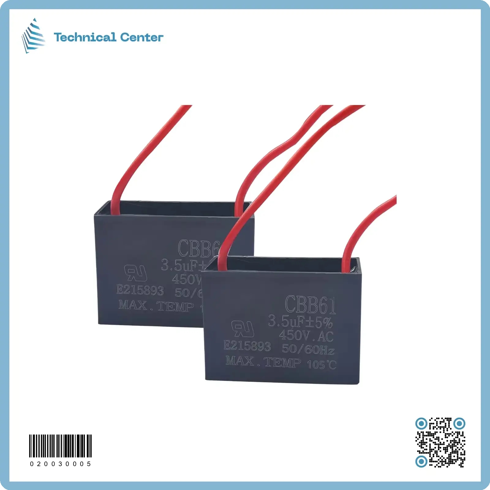 (3.5 µf-450V)متسعة مربعة واير