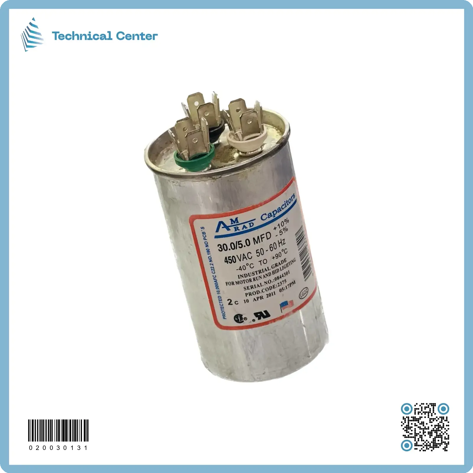 (30+5) µf (450V)متسعة زيتية 3 اقطاب