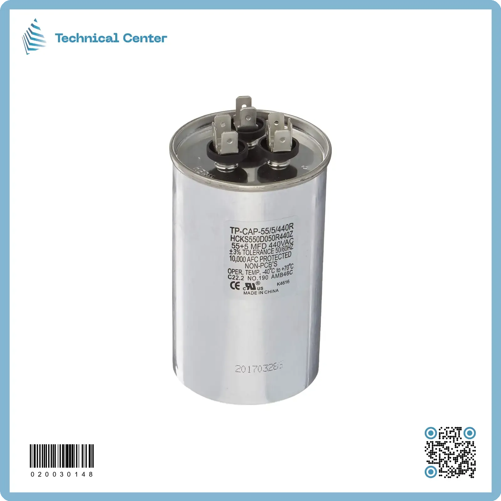 (55+5) µf (450V)متسعة زيتية 3 اقطاب