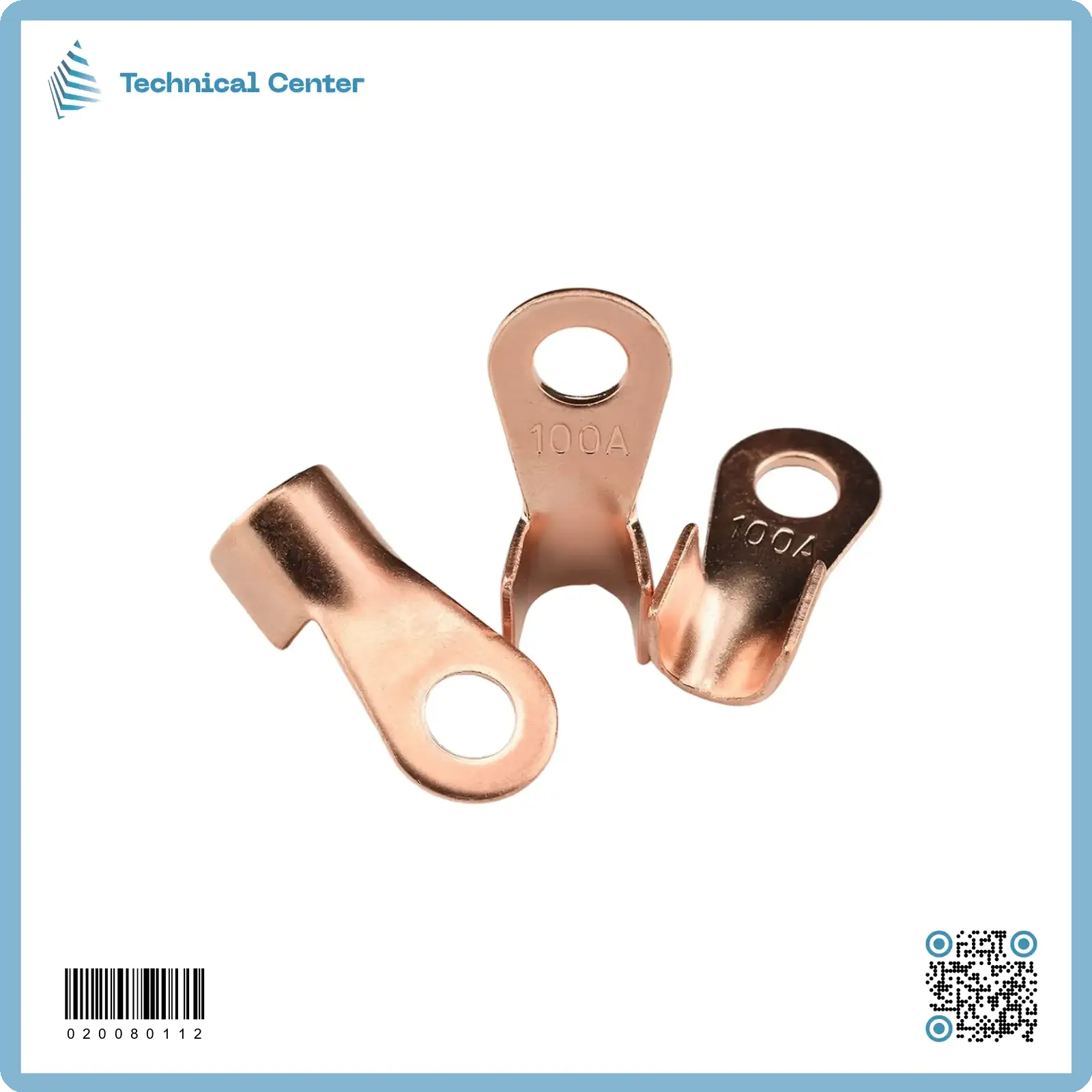 ترمنل نهائي نحاس احمر ( 100A - حلقة 8 ملم )