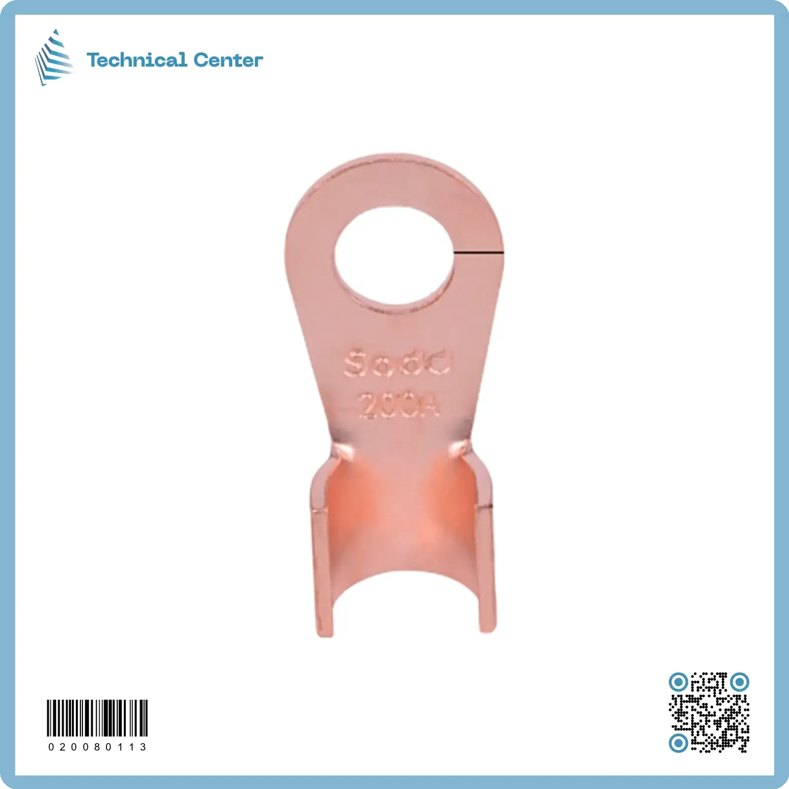 ترمنل نهائي نحاس احمر ( 200A - حلقة 10 ملم )