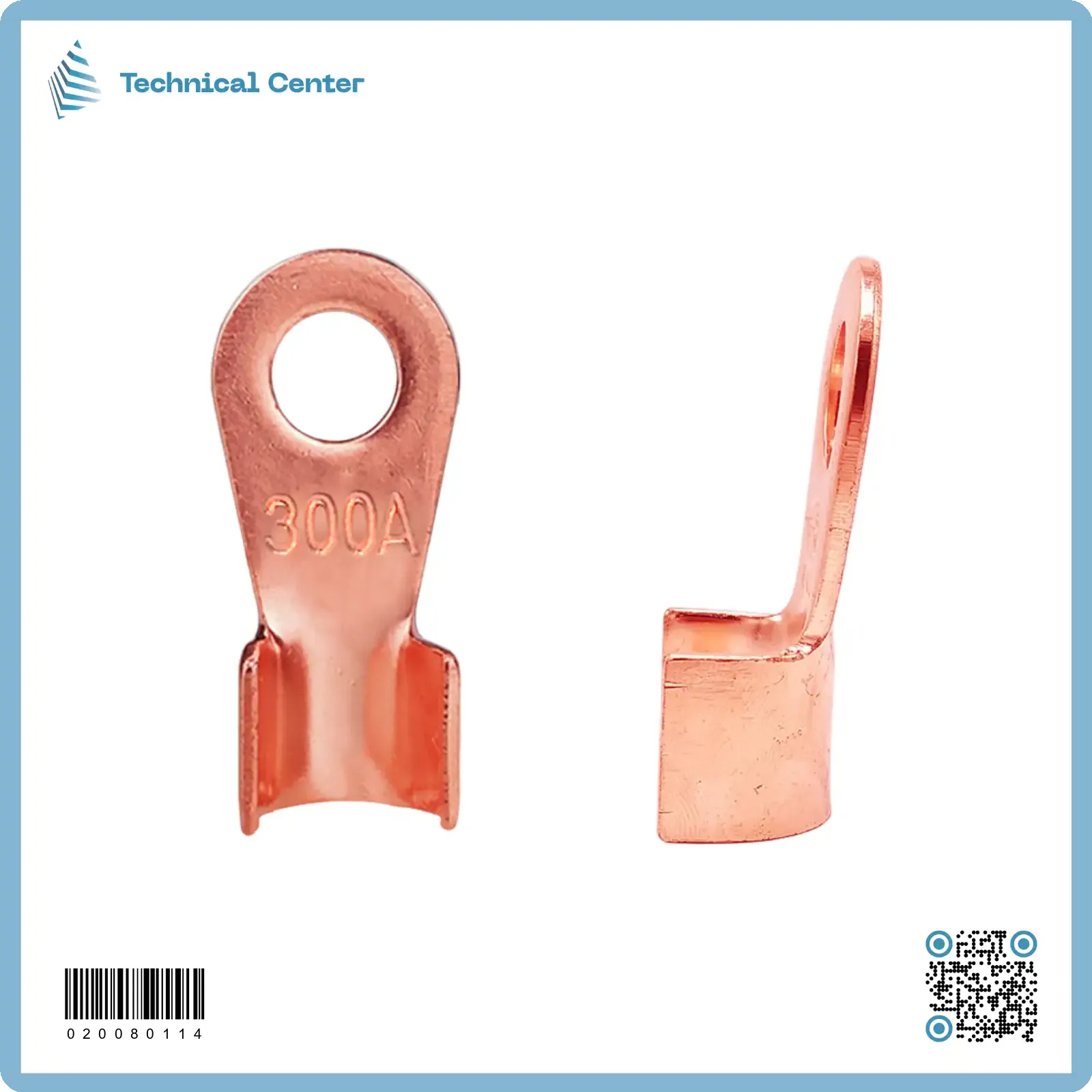 ترمنل نهائي نحاس احمر ( 300A - حلقة 12 ملم )