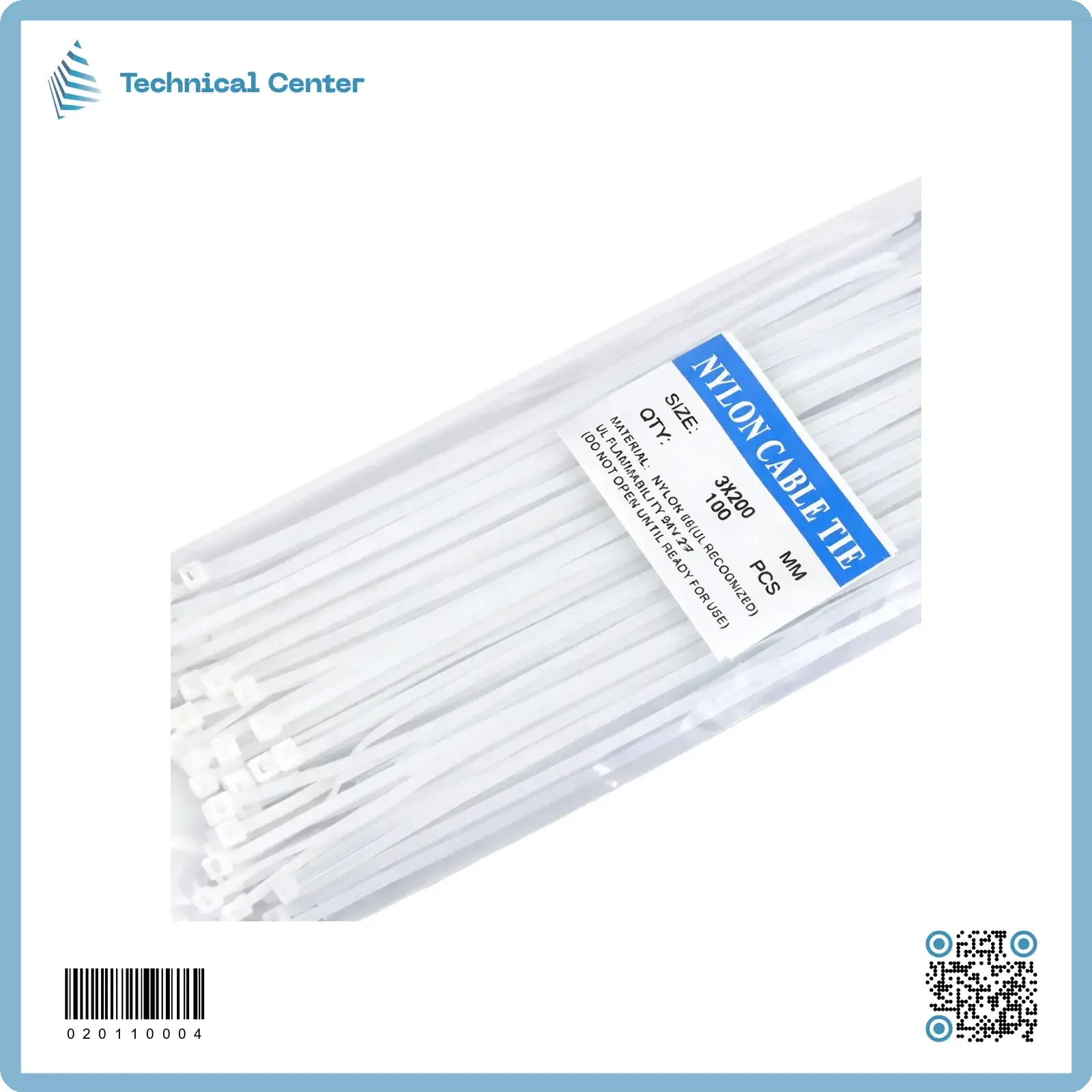 حزام بلاستيك mm(4.0X200) (الكيس=100 ق)