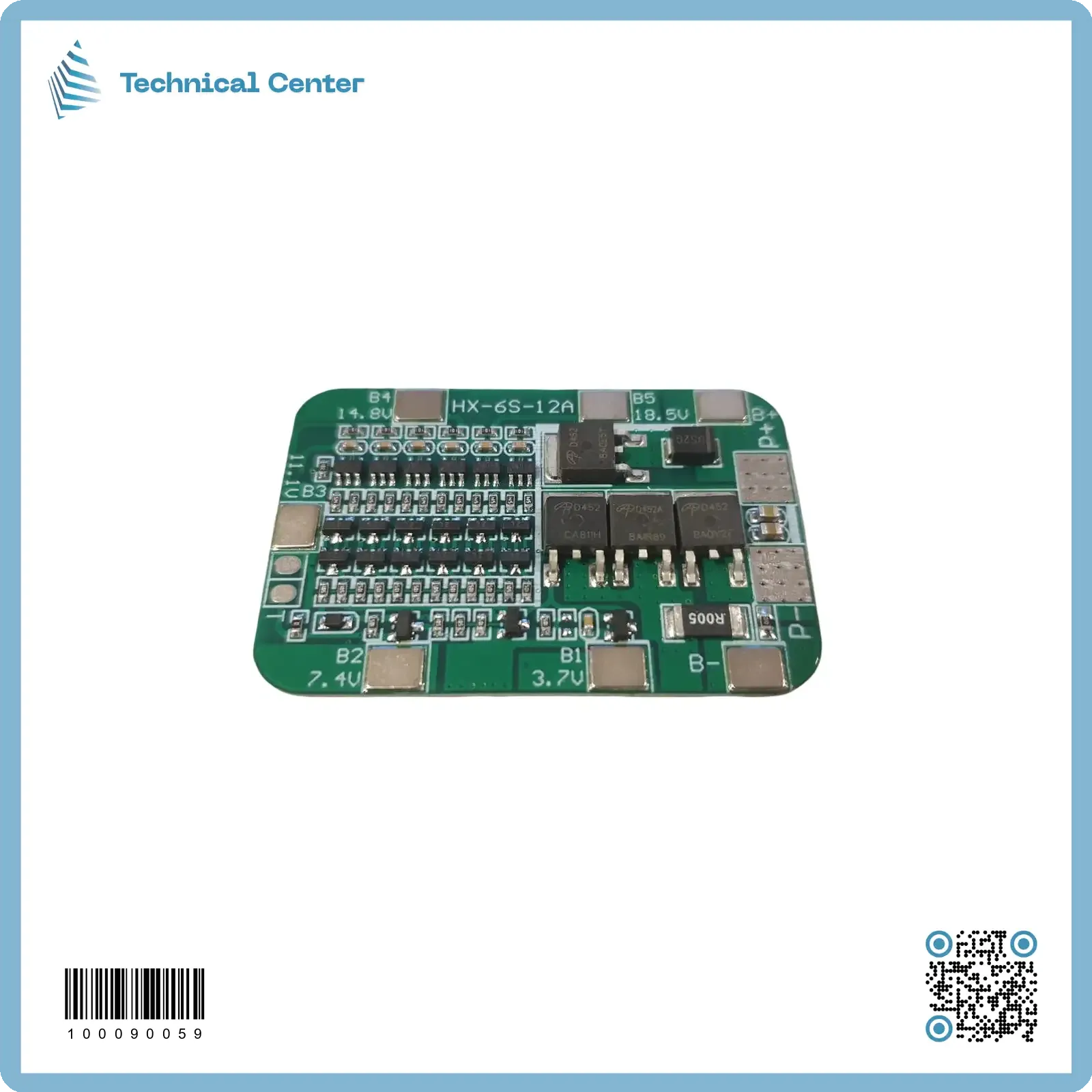 منظم شحن بطارية (BMS-15A-22V-24V)(6X3.7V)