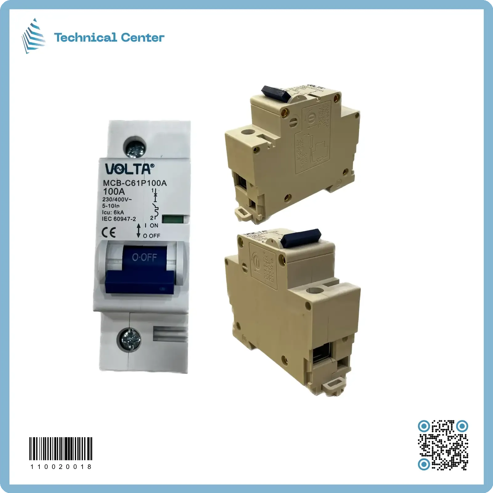 قاطع دورة (1P-100A)(اسوارVOLTA)