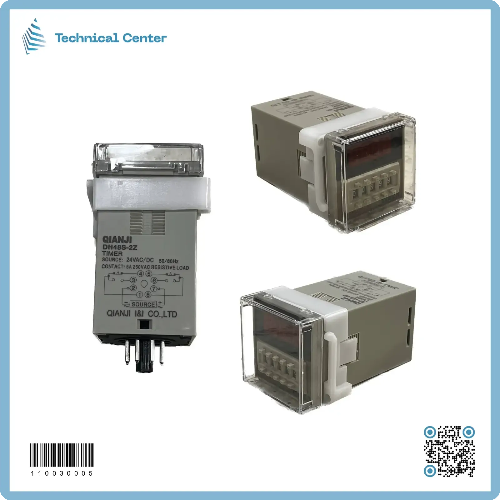 تايمر رقمي (DH48S-24VDC) (8pin) + قاعدة