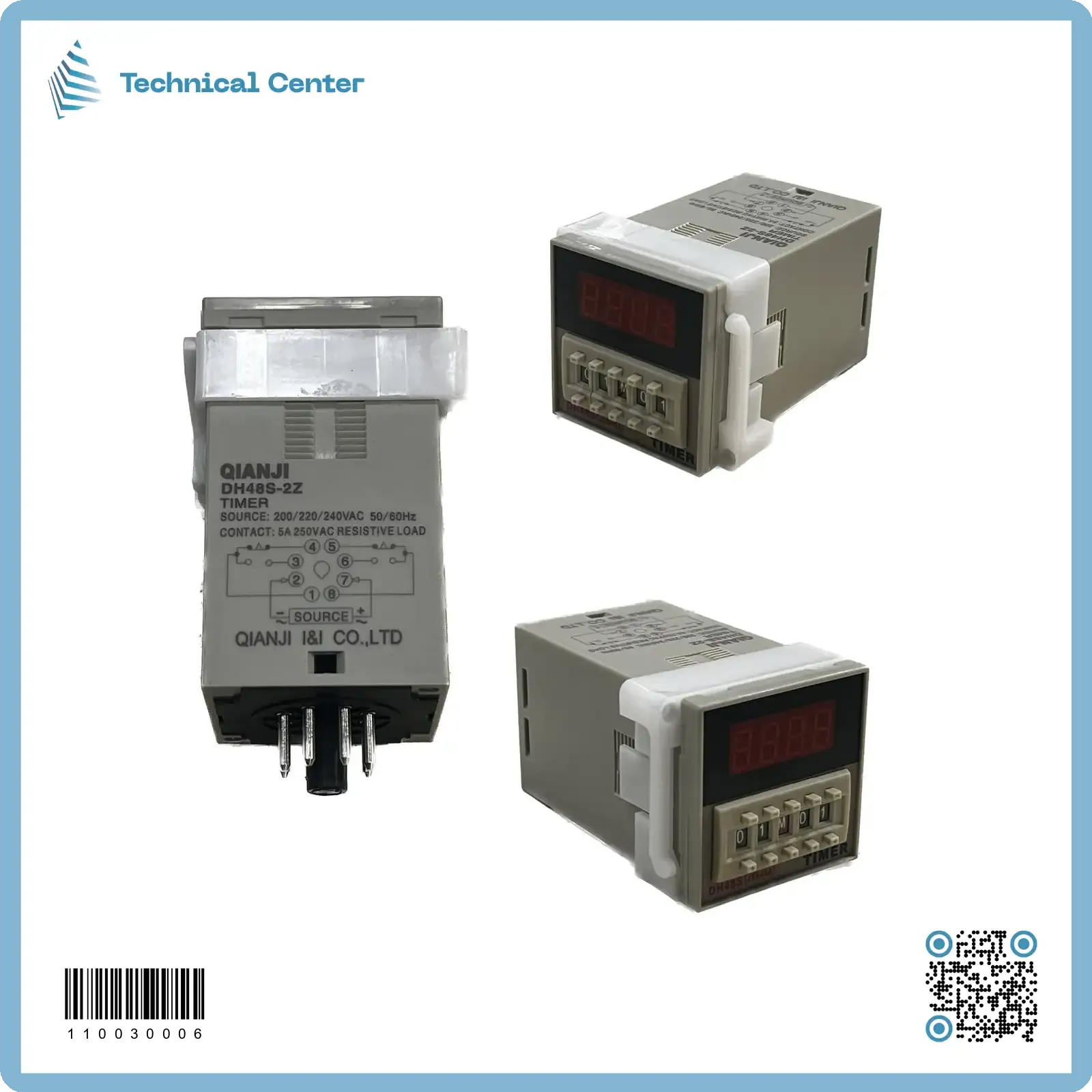 تايمر رقمي (DH48S-220VAC) (8pin) + قاعدة