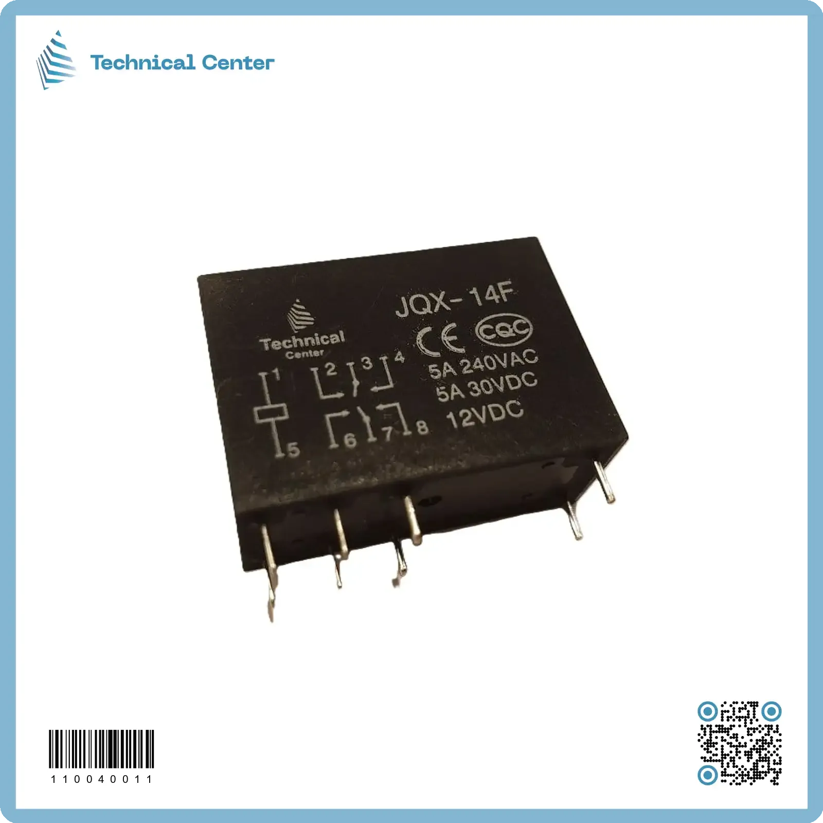 (8pin)(JQX-14F 2Z)12V-5A رلي