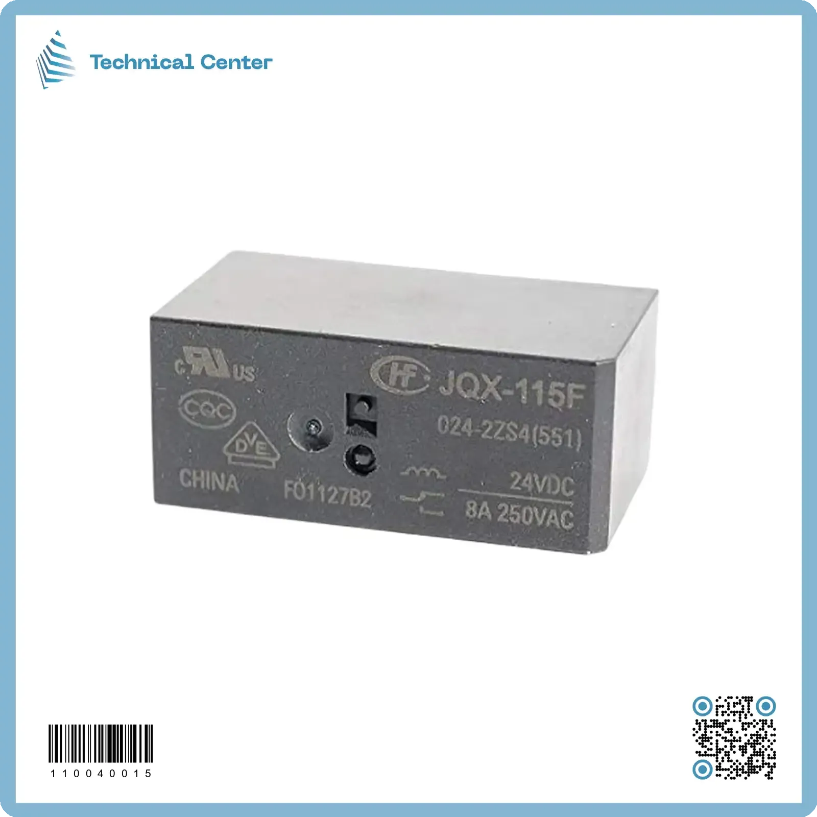 (8pin)(JQX-115F 2Z)24V-8A رلي