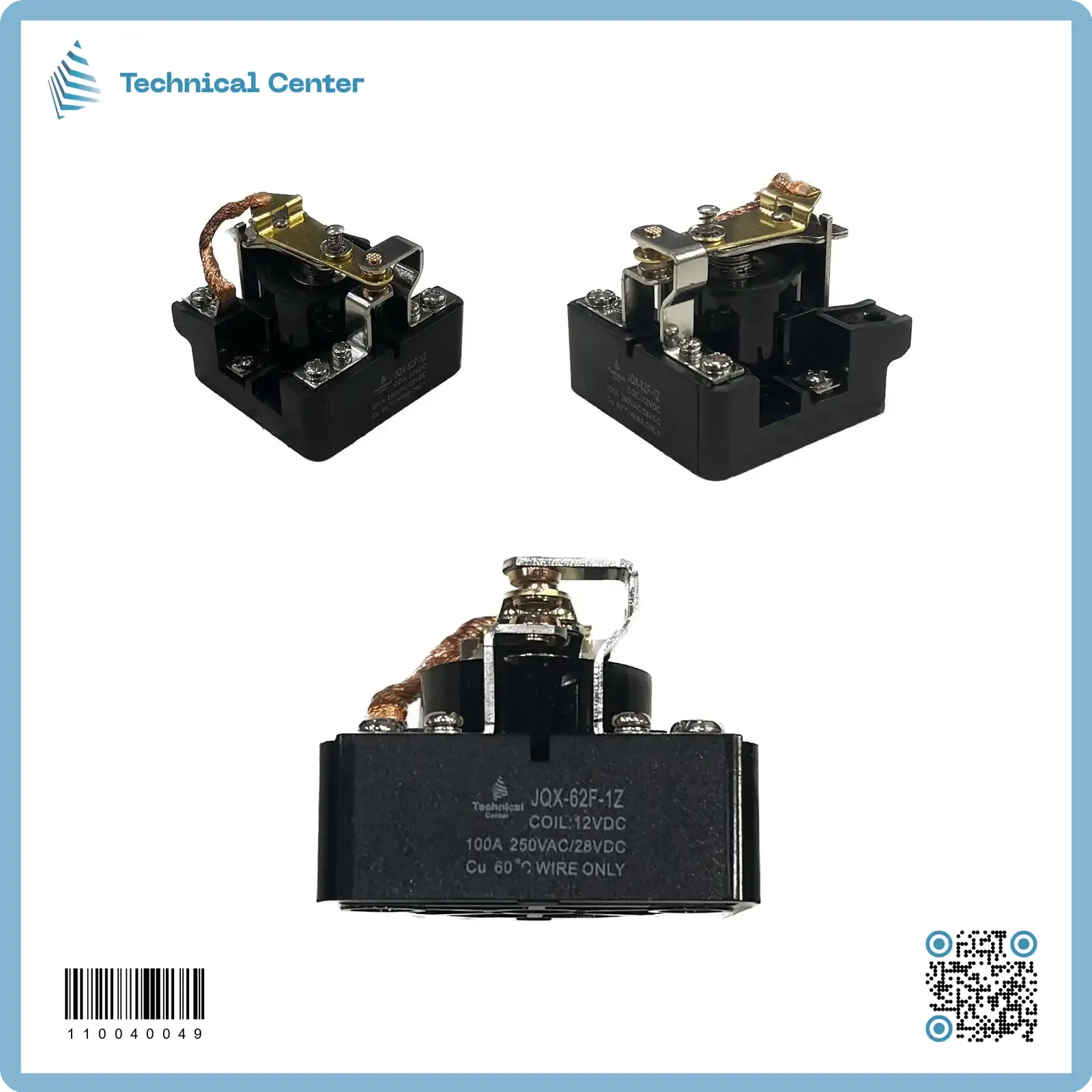 (JQX-62F 1Z)12V-100A رلي