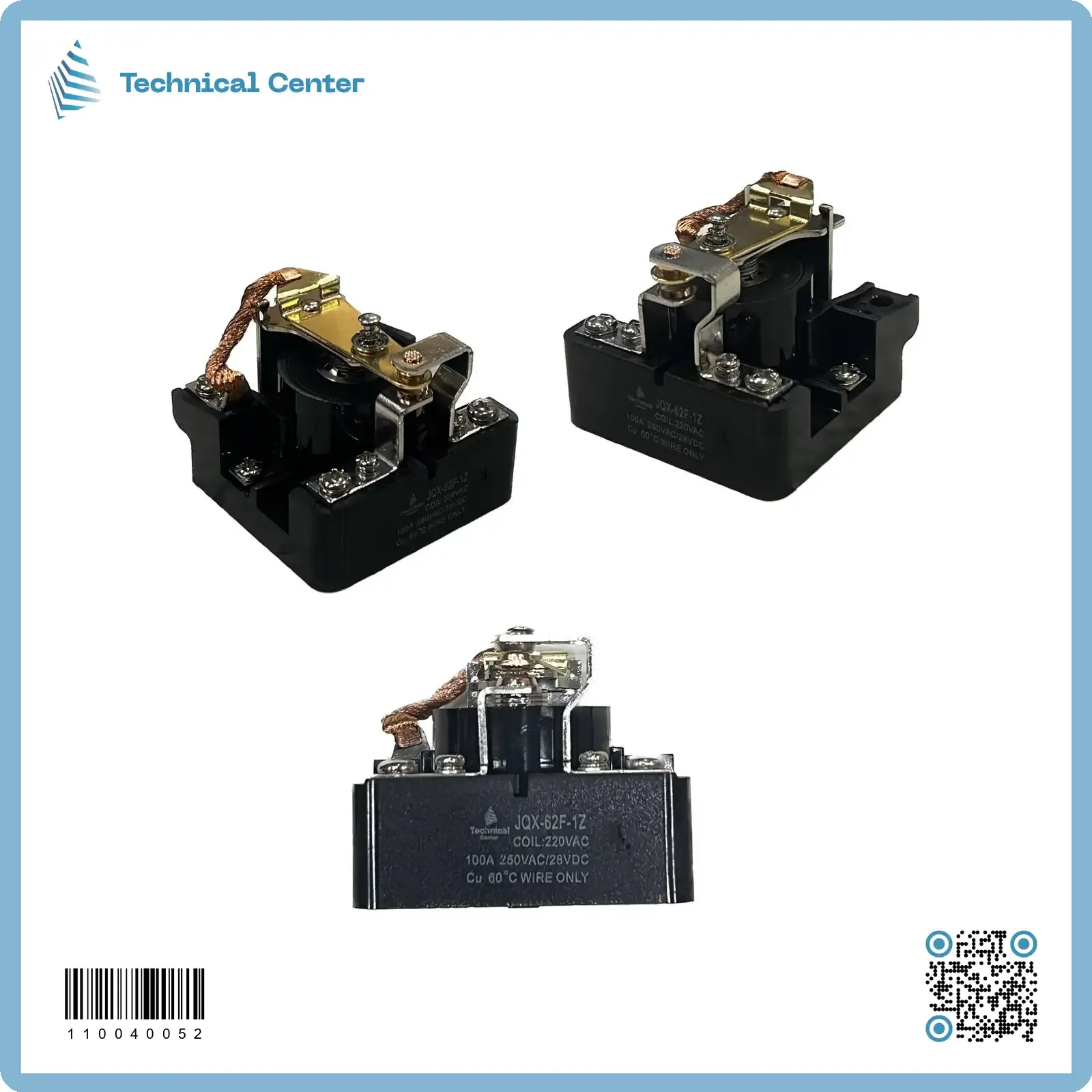 (JQX-62F 1Z)220V-100A رلي