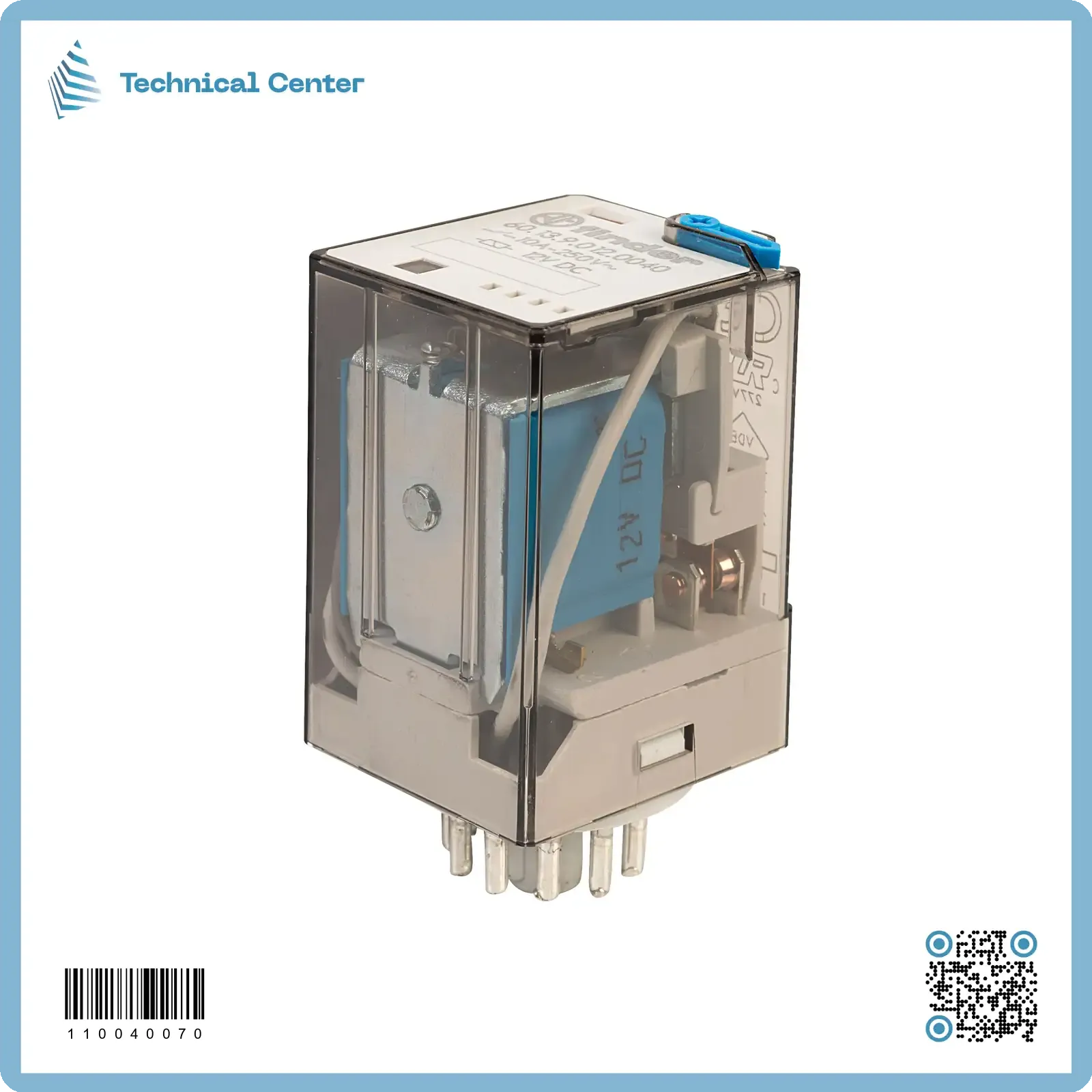 رلي(12V-DC-10A) (11pin) + قاعدة